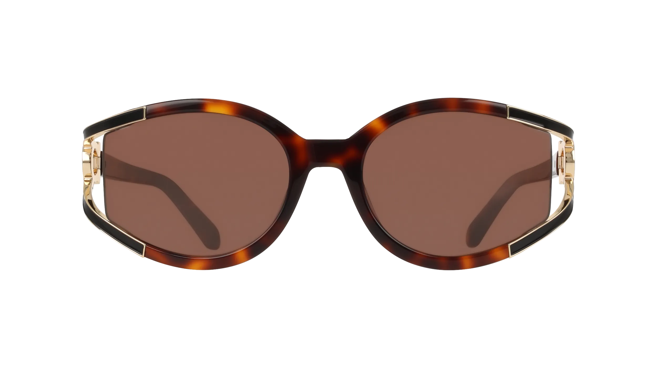 Ferragamo SF2111S 240 Occhiali da sole Acetato Havana Marrone Rotonda Normale - immagine 2