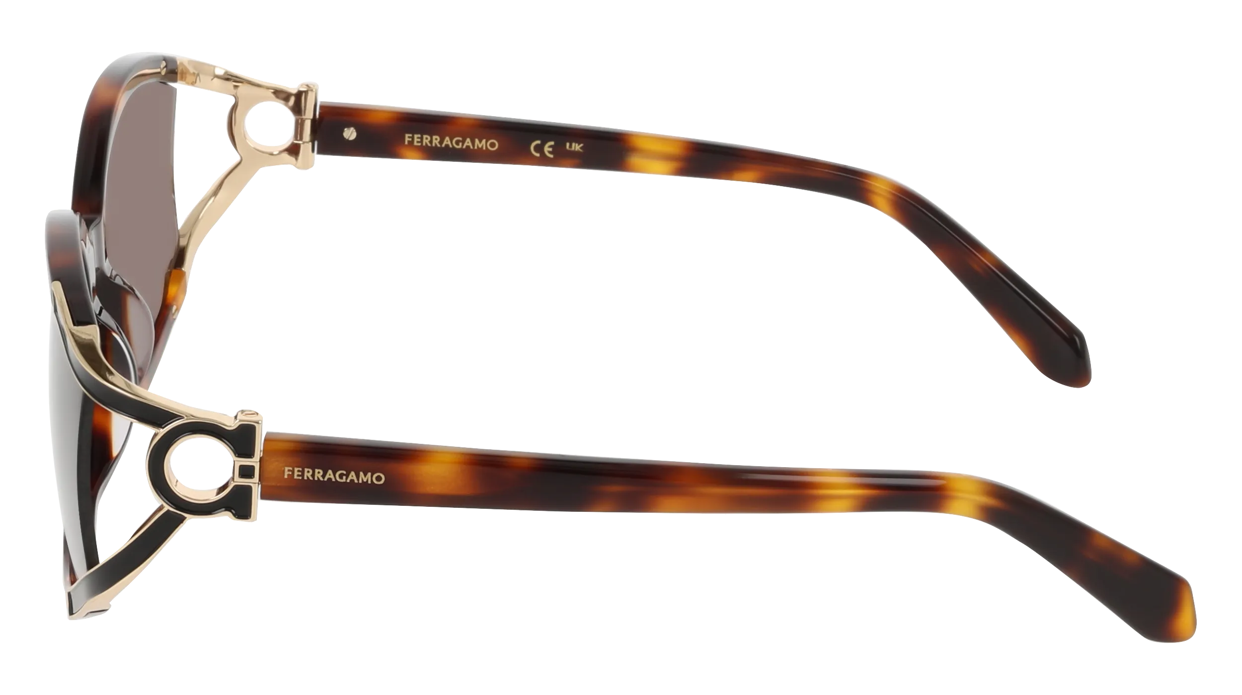 Ferragamo SF2111S 240 Occhiali da sole Acetato Havana Marrone Rotonda Normale - immagine 3