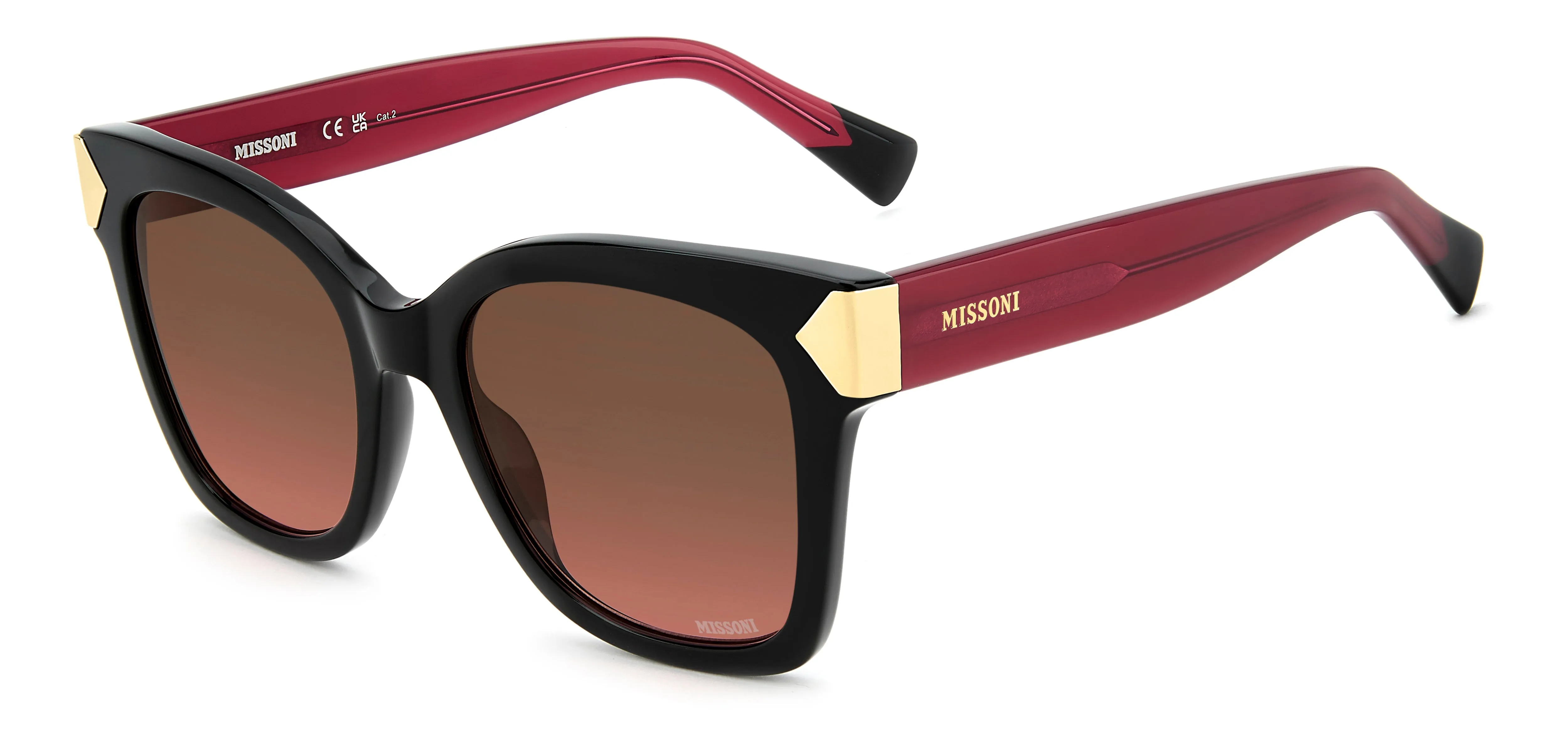 Missoni MIS 0284/S QFU/M2 Occhiali da sole Acetato Nero Marrone Squadrata Normale Sfumato - immagine 1