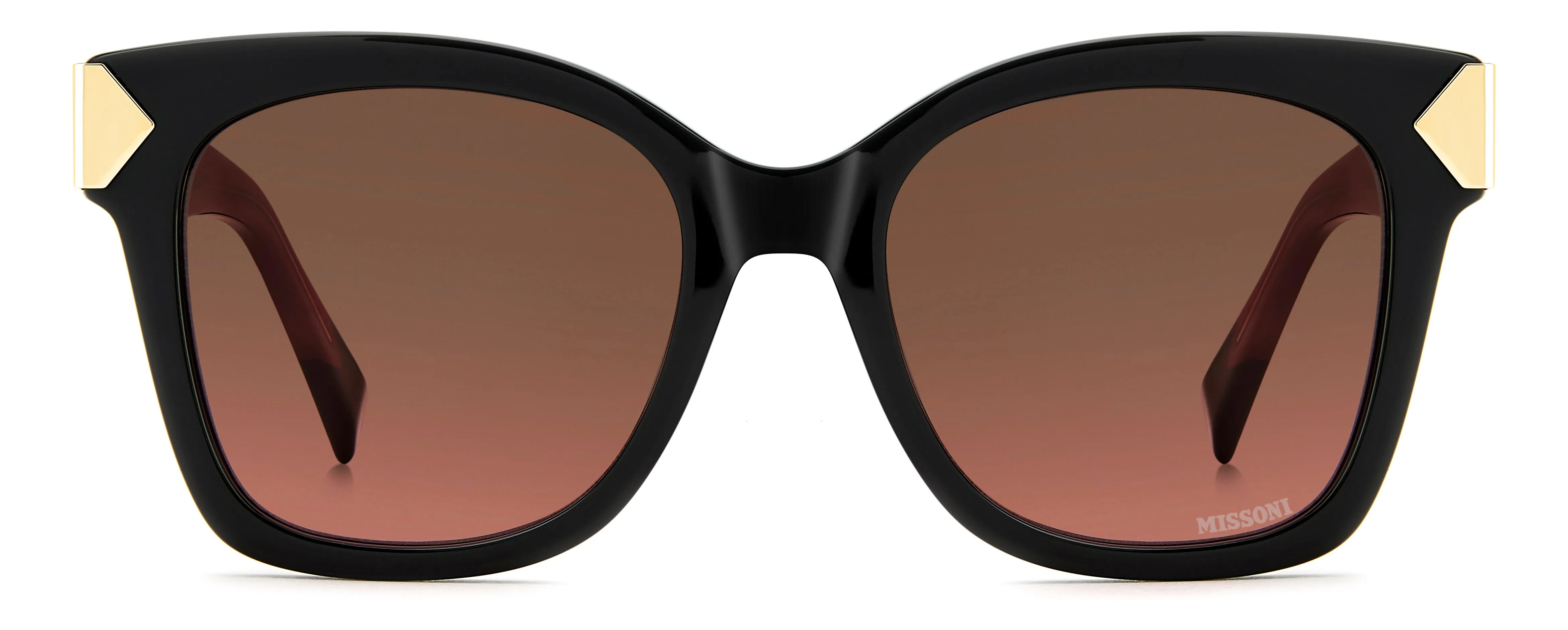 Missoni MIS 0284/S QFU/M2 Occhiali da sole Acetato Nero Marrone Squadrata Normale Sfumato - immagine 2