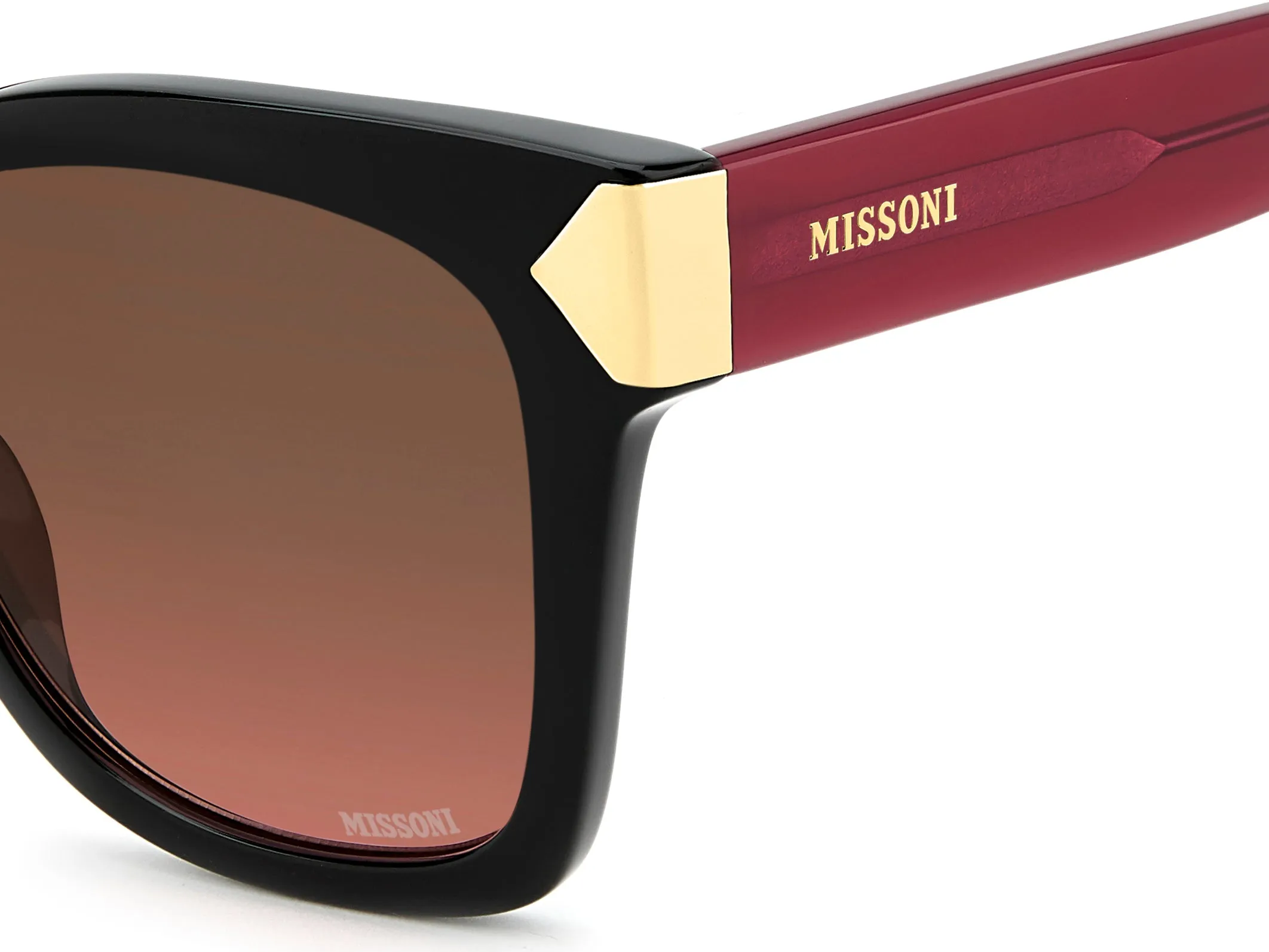 Missoni MIS 0284/S QFU/M2 Occhiali da sole Acetato Nero Marrone Squadrata Normale Sfumato - immagine 3