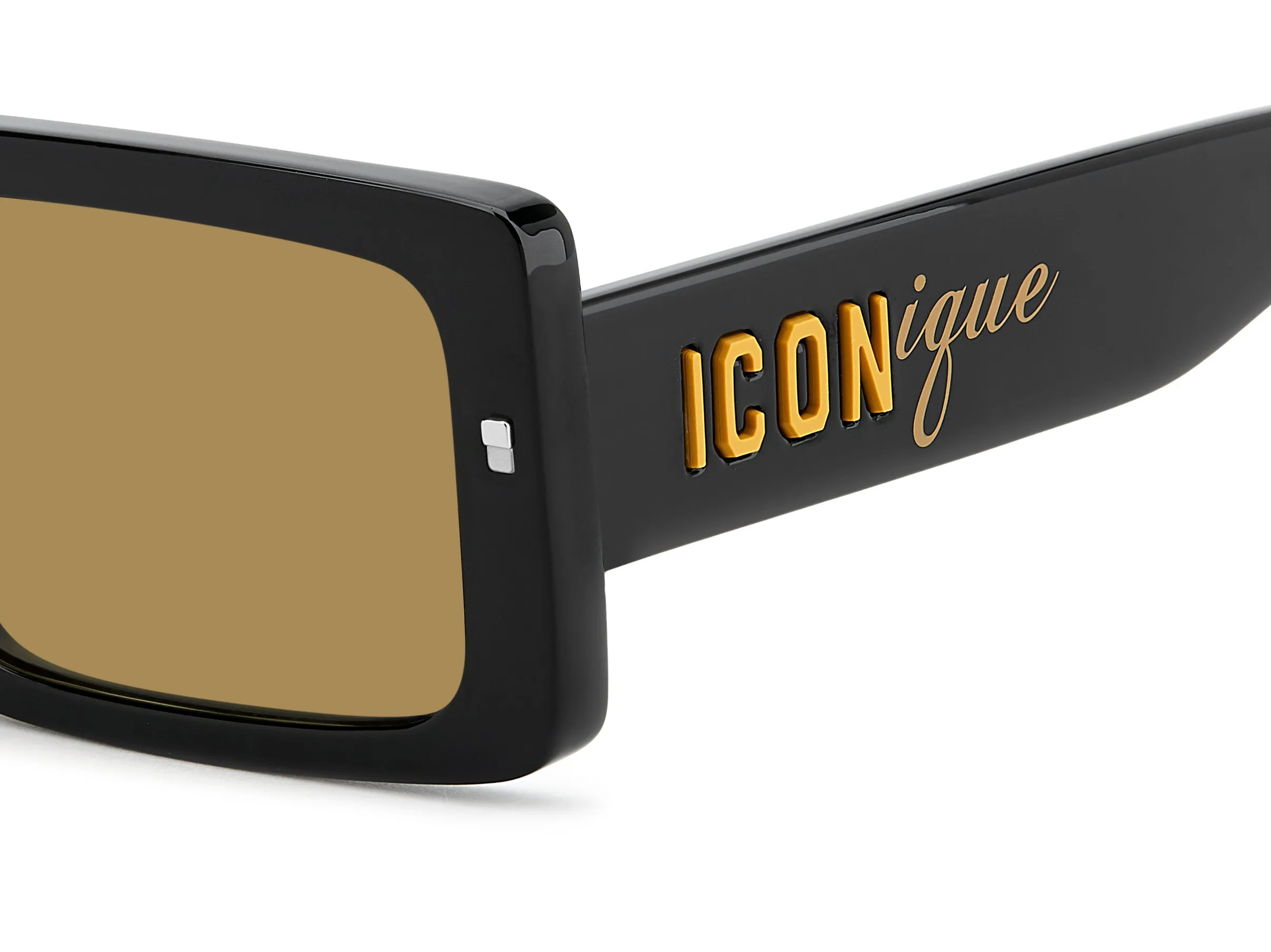 Dsquared2 ICON 0029/S 71C/70 Occhiali da sole Acetato Nero Marrone Squadrata Normale - immagine 3