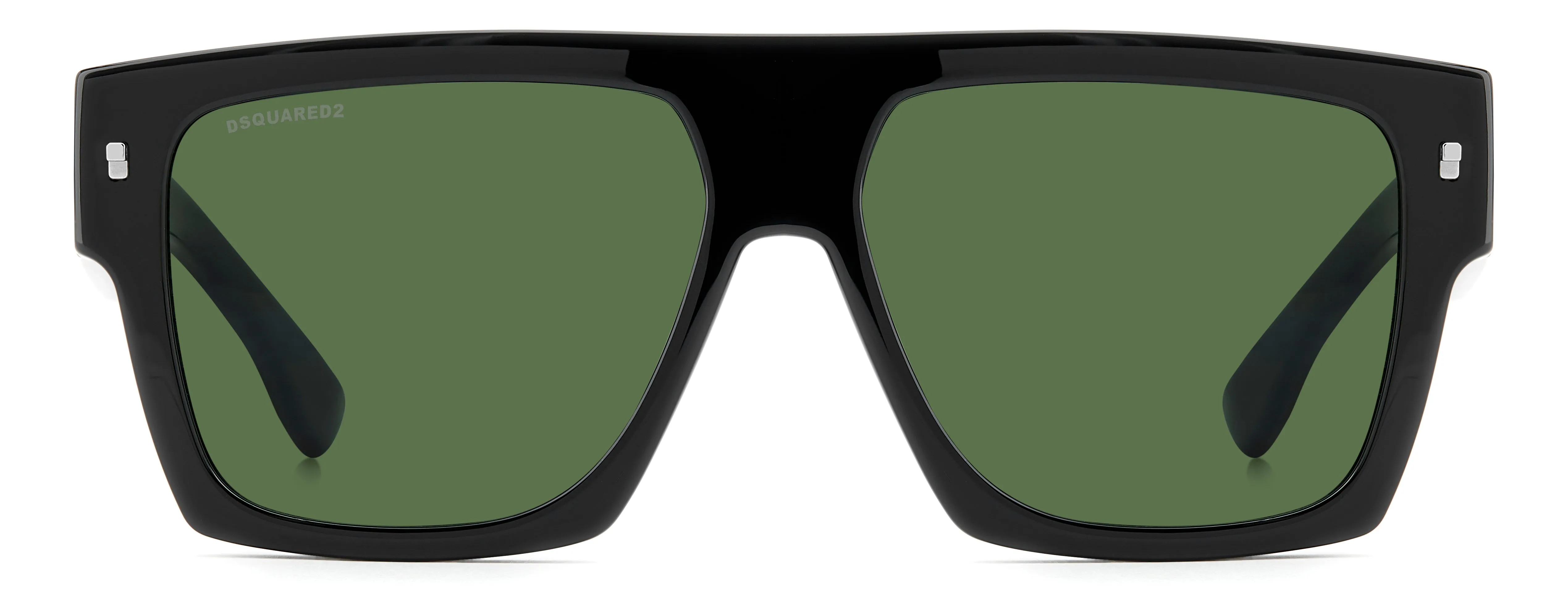 Dsquared2 ICON 0030/S 7ZJ/QT Occhiali da sole Acetato Nero Verde Squadrata Normale - immagine 2