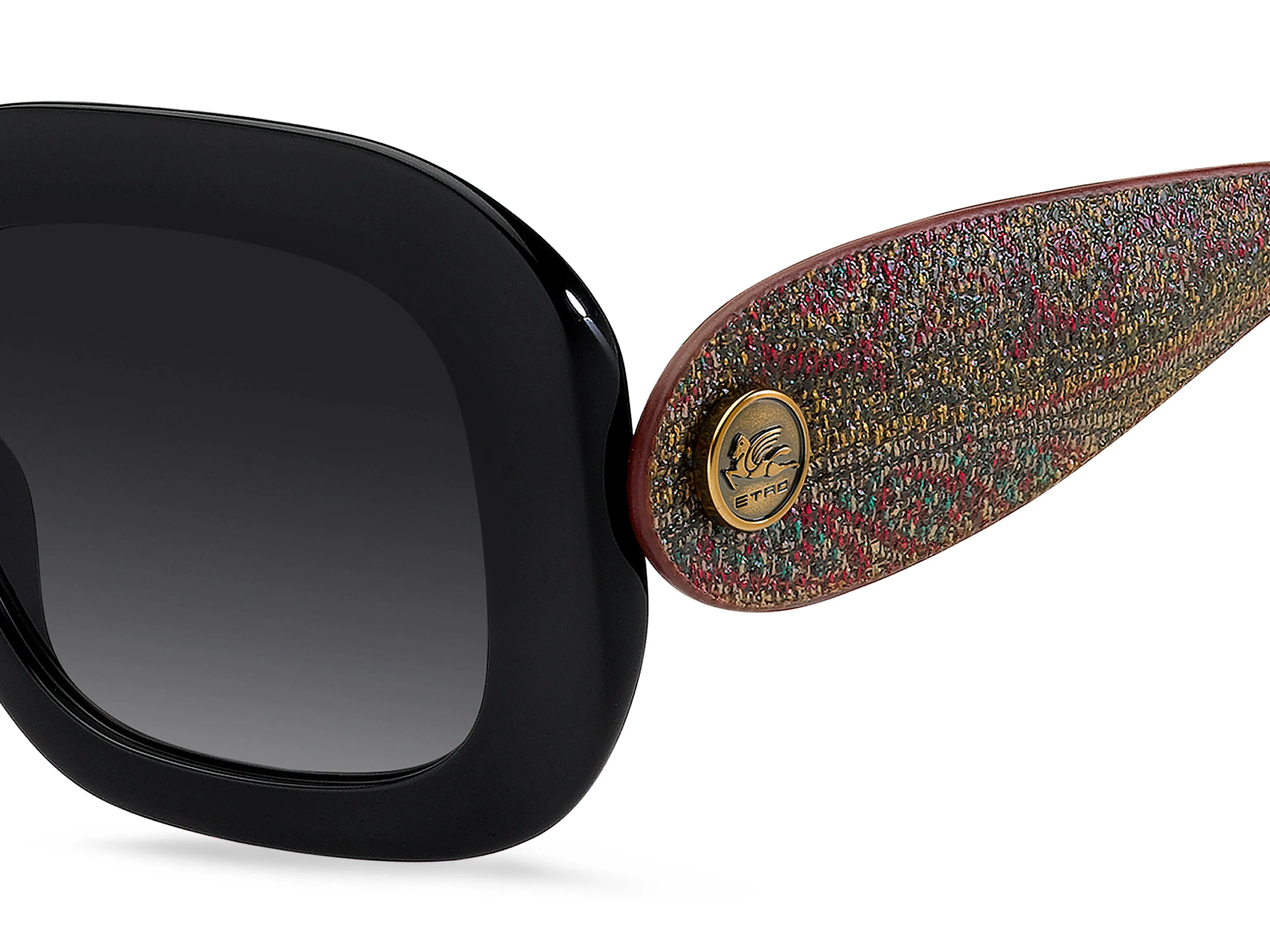 ETRO ETRO 0141/G/S 807/9O Occhiali da sole Acetato Nero Grigio Squadrata Normale Sfumato - immagine 3