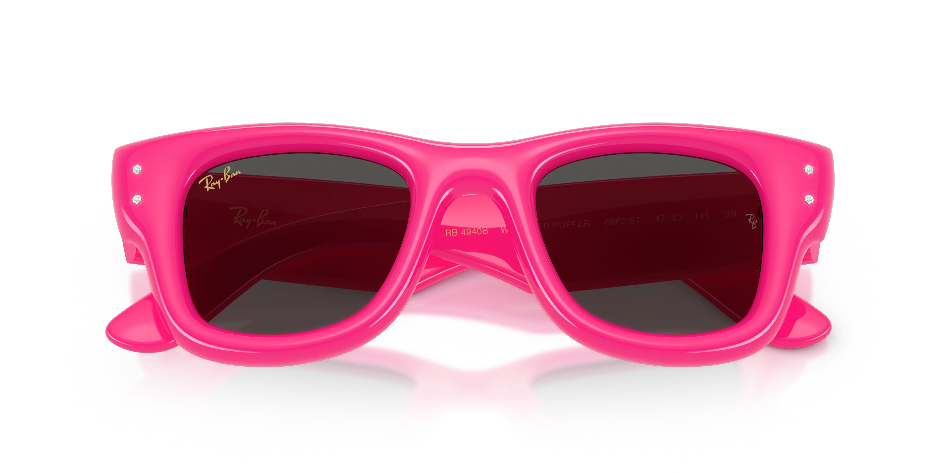 Ray - Ban RB4940B WAYFARER PUFFER 686287 Occhiali da sole Nylon Rosa Squadrata Normale - immagine 2
