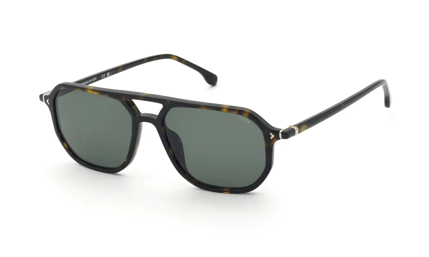 Lozza SL4388 ROMA 11 0722 Occhiali da sole Acetato Havana Verde Squadrata Normale - immagine 1