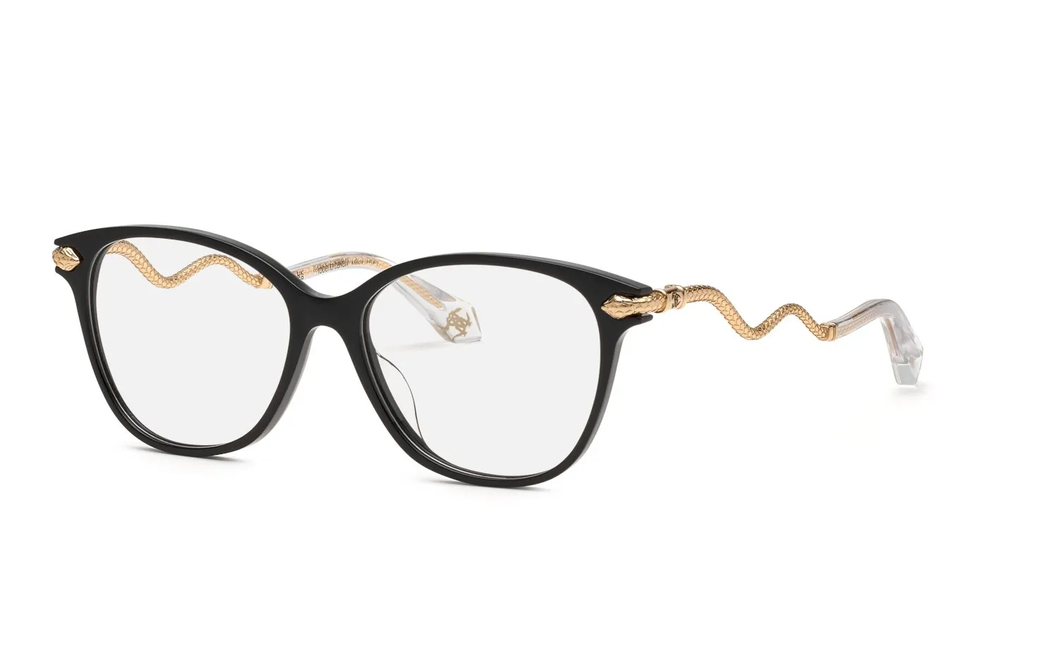 Roberto Cavalli VRC121 700 Montature da vista Acetato Nero Farfalla - immagine 1