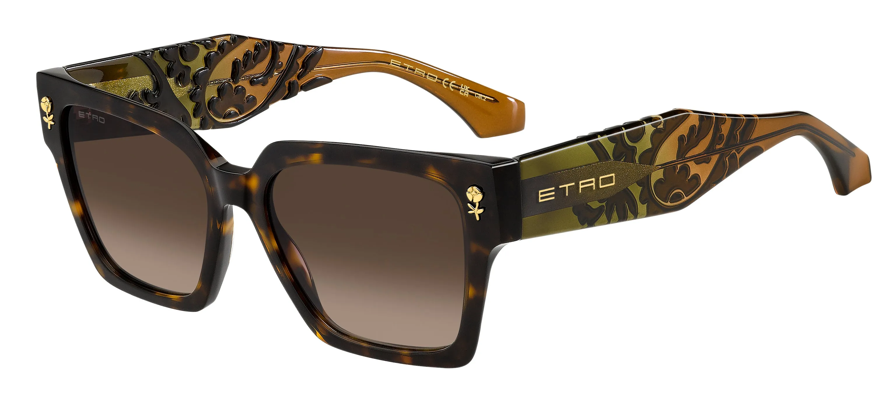 ETRO ETRO 0128/S 086/HA Occhiali da sole Acetato Havana Marrone Squadrata Normale Sfumato - immagine 1