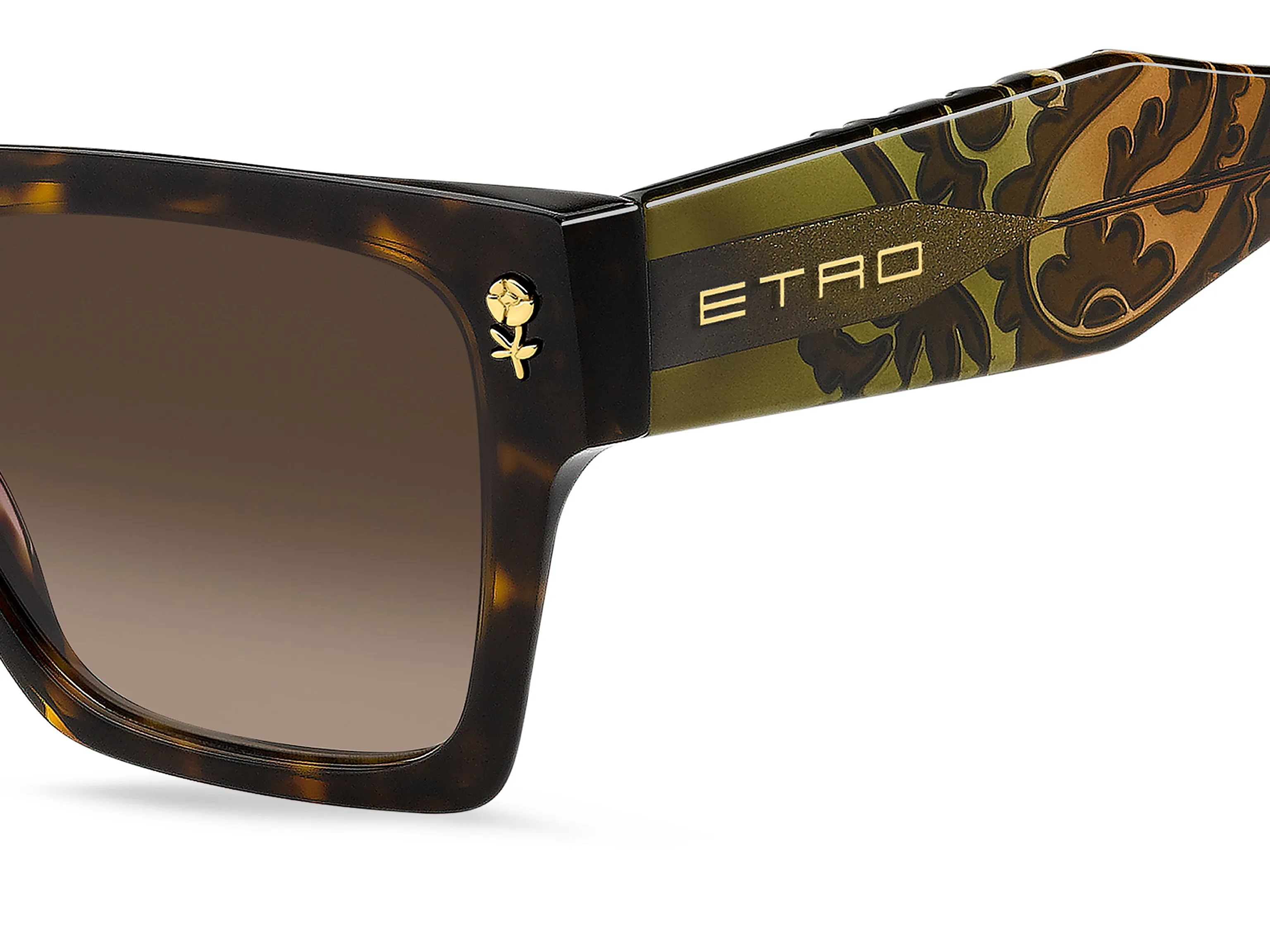 ETRO ETRO 0128/S 086/HA Occhiali da sole Acetato Havana Marrone Squadrata Normale Sfumato - immagine 3