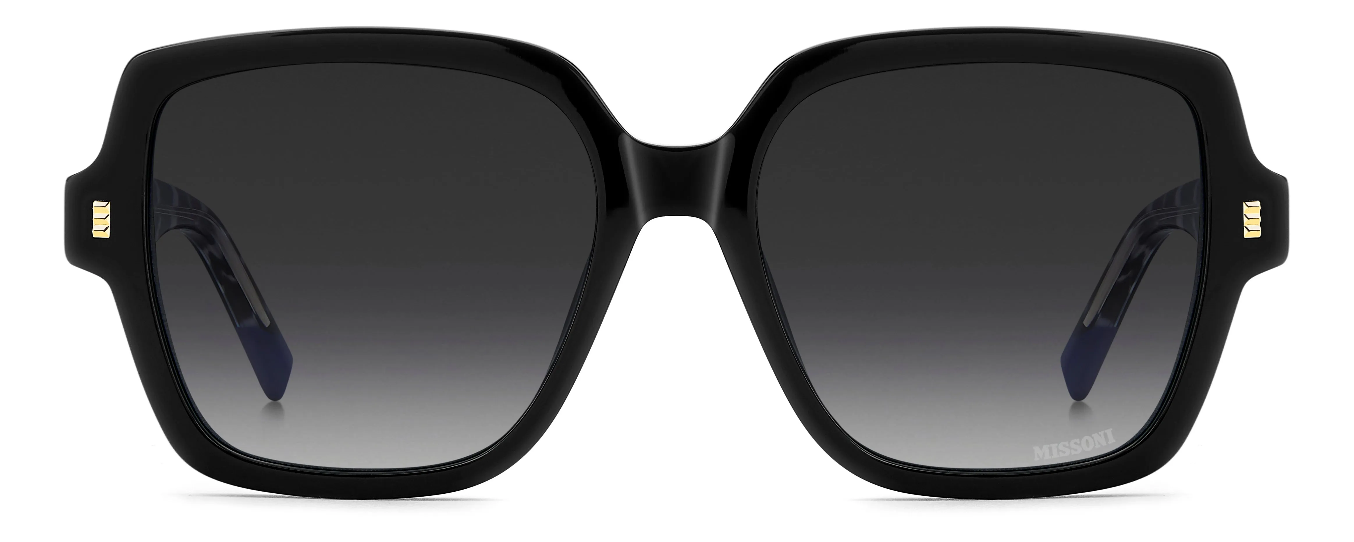 Missoni MIS 0281/G/S 807/9O Occhiali da sole Acetato Nero Grigio Squadrata Normale Sfumato - immagine 2