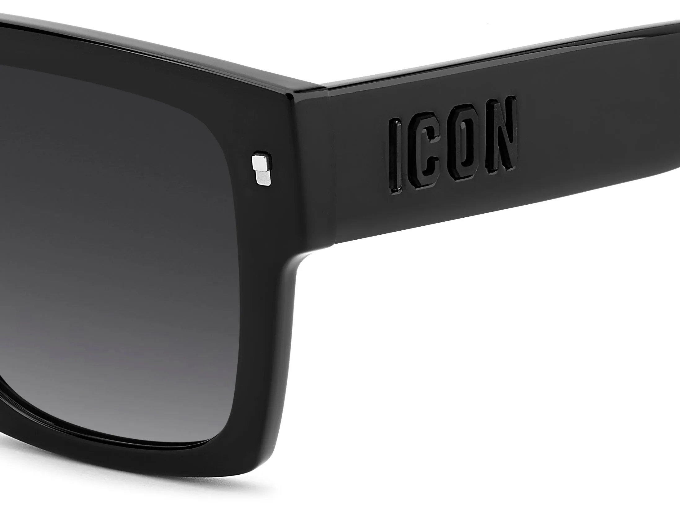 Dsquared2 ICON 0030/S 807/9O Occhiali da sole Acetato Nero Grigio Squadrata Normale Sfumato - immagine 3