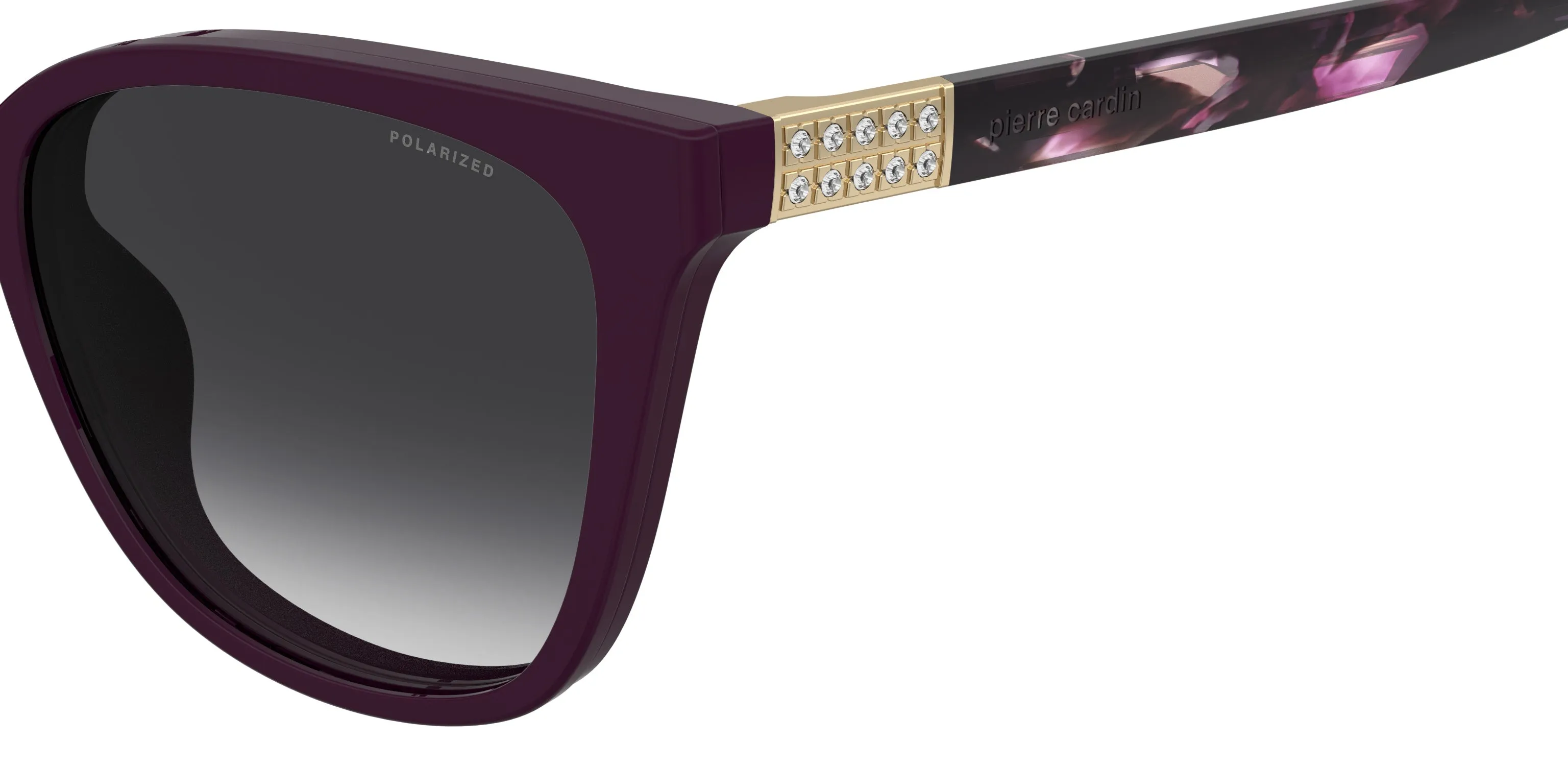 Pierre Cardin P.C. 8550/C LHF/WJ Montature da vista Acetato Bordeaux Grigio Cat Eye Polarizzata Sfumato - immagine 3