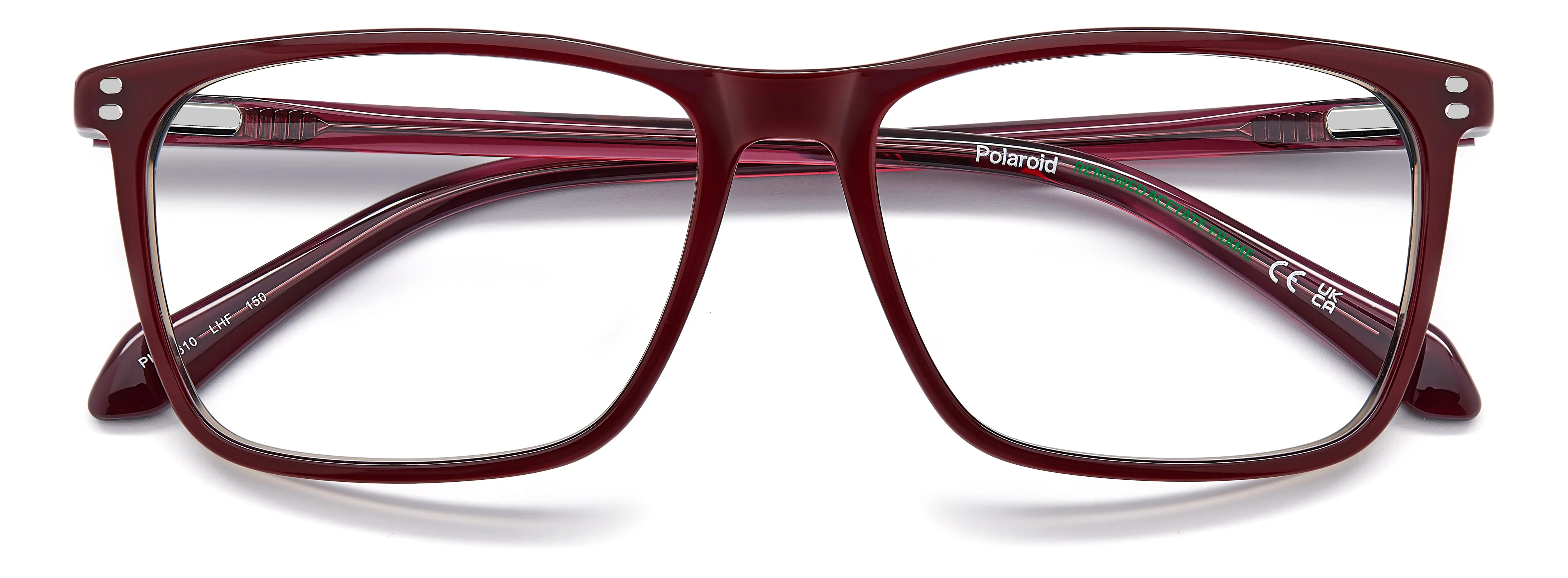 Polaroid PLD D610 LHF Montature da vista Acetato Bordeaux Squadrata Normale - immagine 3