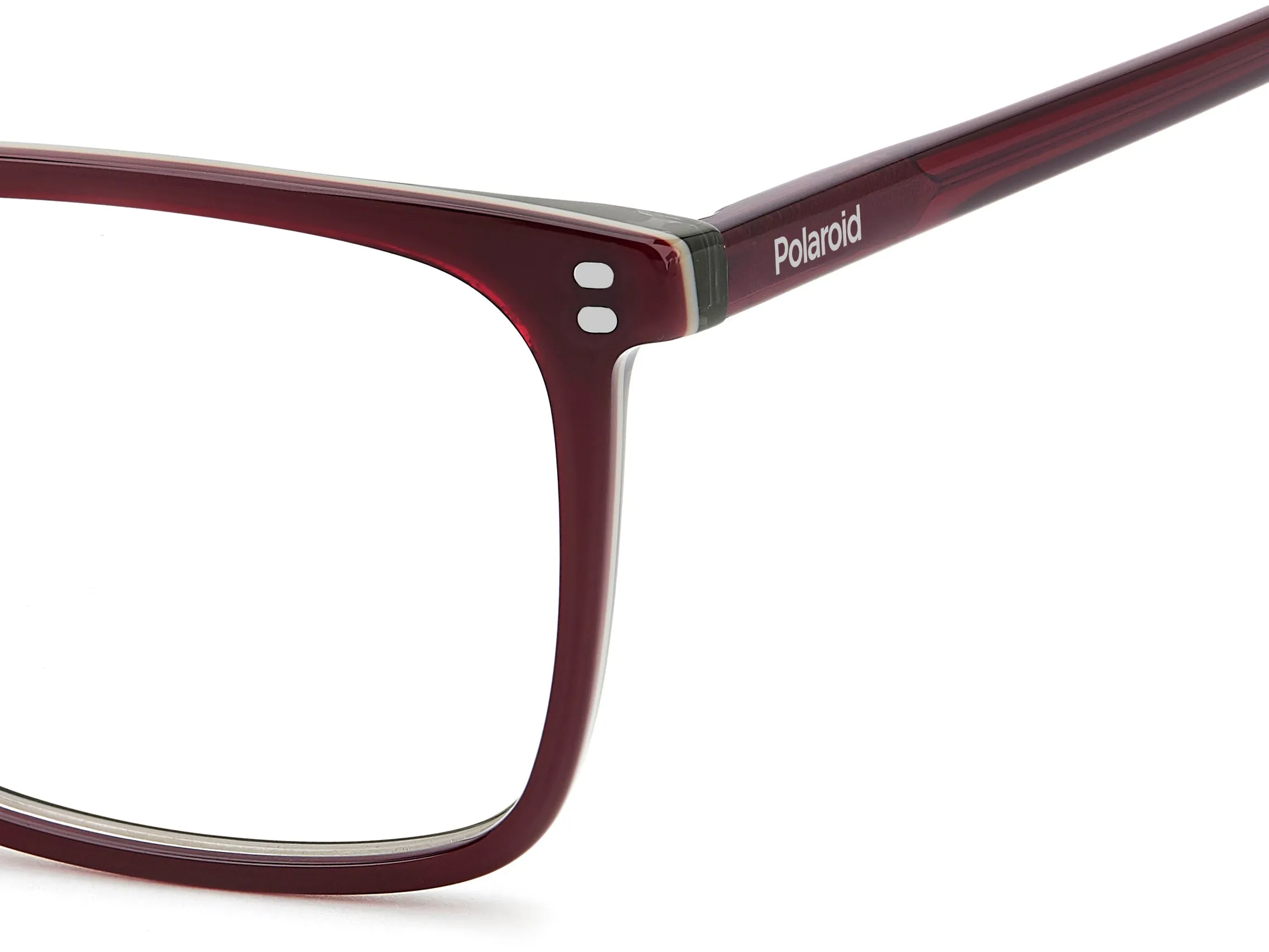 Polaroid PLD D610 LHF Montature da vista Acetato Bordeaux Squadrata Normale - immagine 4
