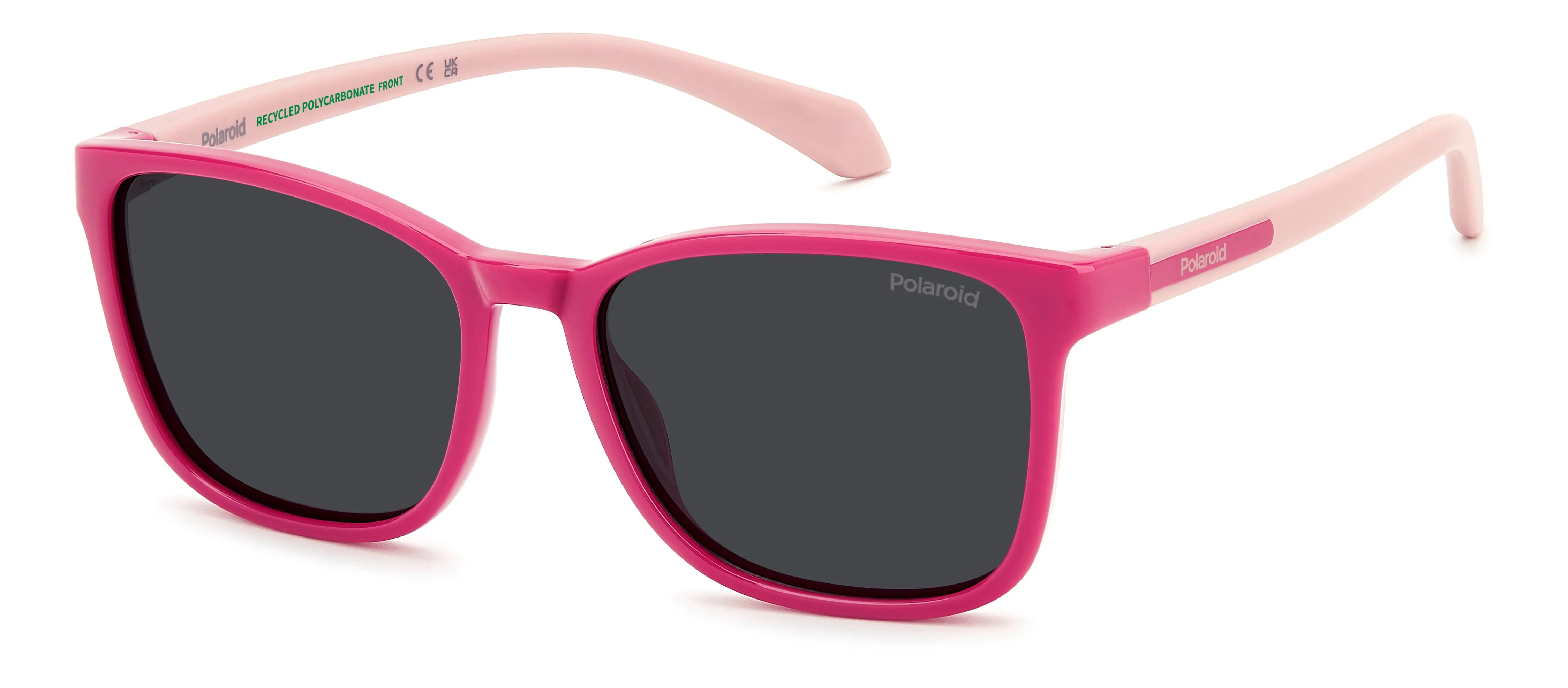 Polaroid Junior Polaroid PLD 8077/S 35J/M9 Occhiali da sole bambino Policarbonato Rosa Grigio Squadrata Polarizzata - immagine 1