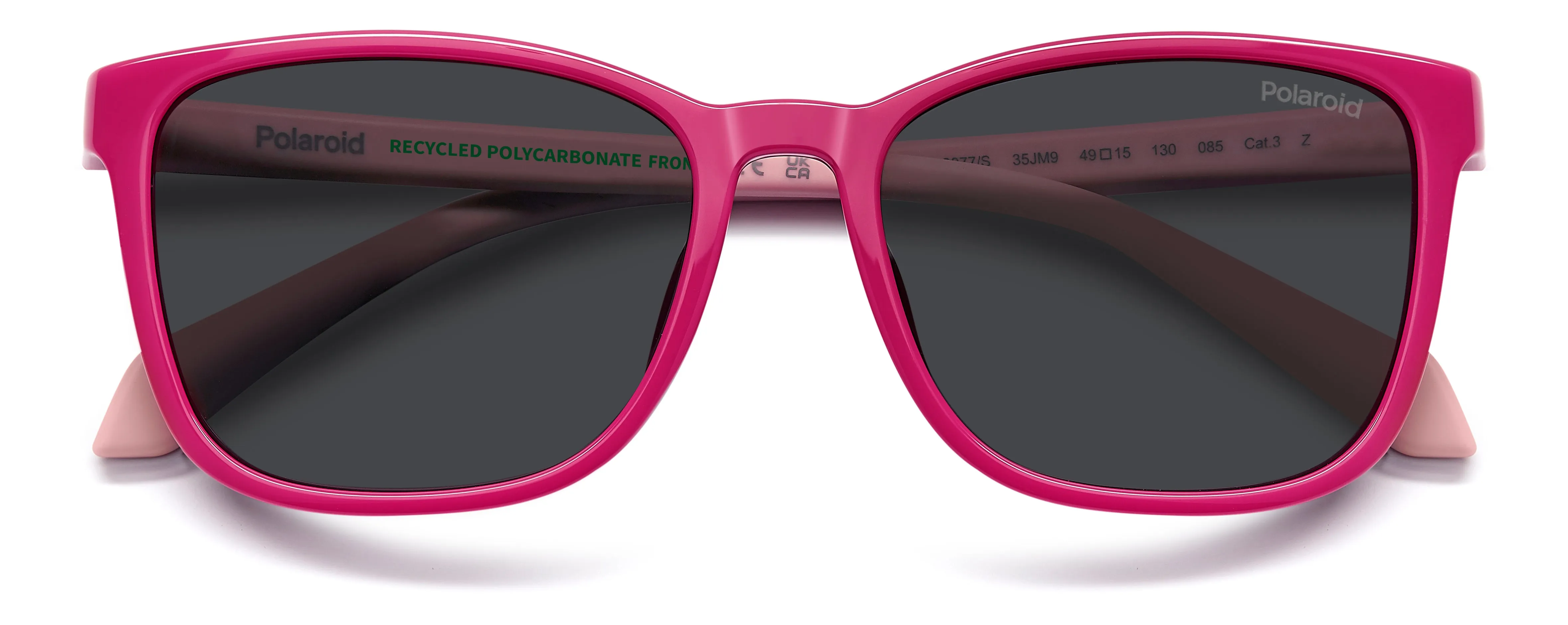 Polaroid Junior Polaroid PLD 8077/S 35J/M9 Occhiali da sole bambino Policarbonato Rosa Grigio Squadrata Polarizzata - immagine 3