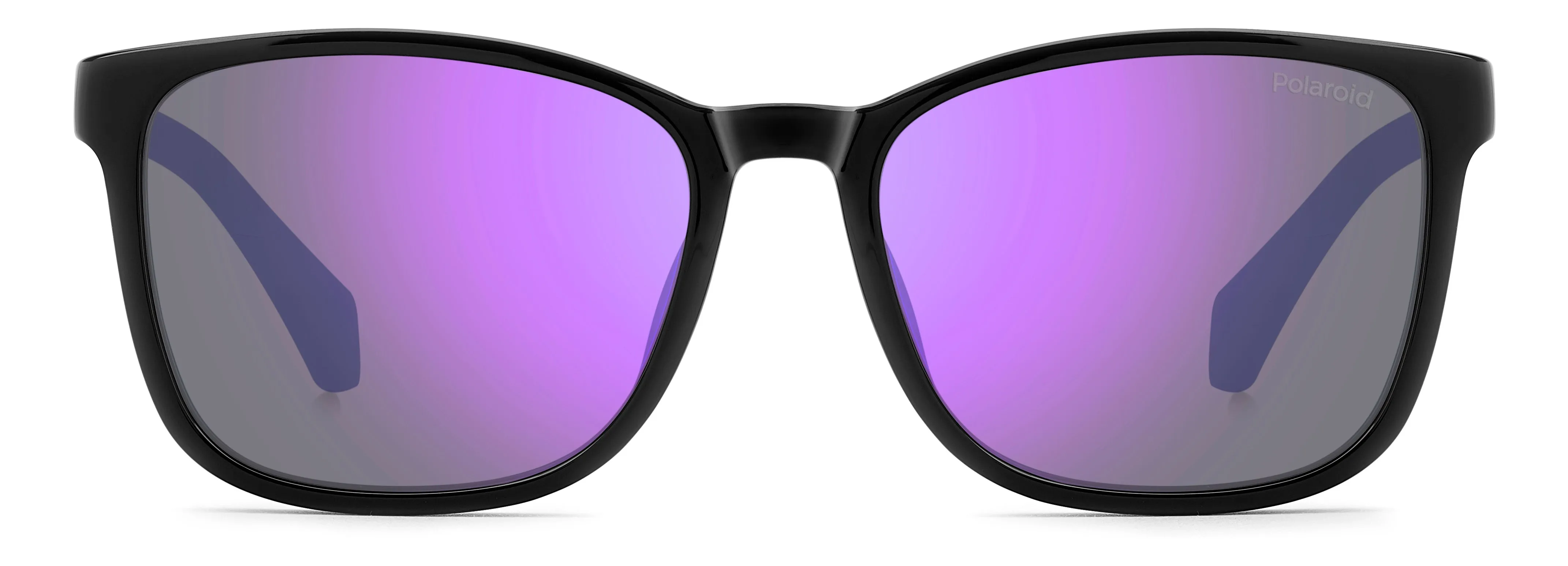 Polaroid Junior Polaroid PLD 8077/S 1X2/MF Occhiali da sole bambino Policarbonato Nero Viola Squadrata Polarizzata Specchiato - immagine 2