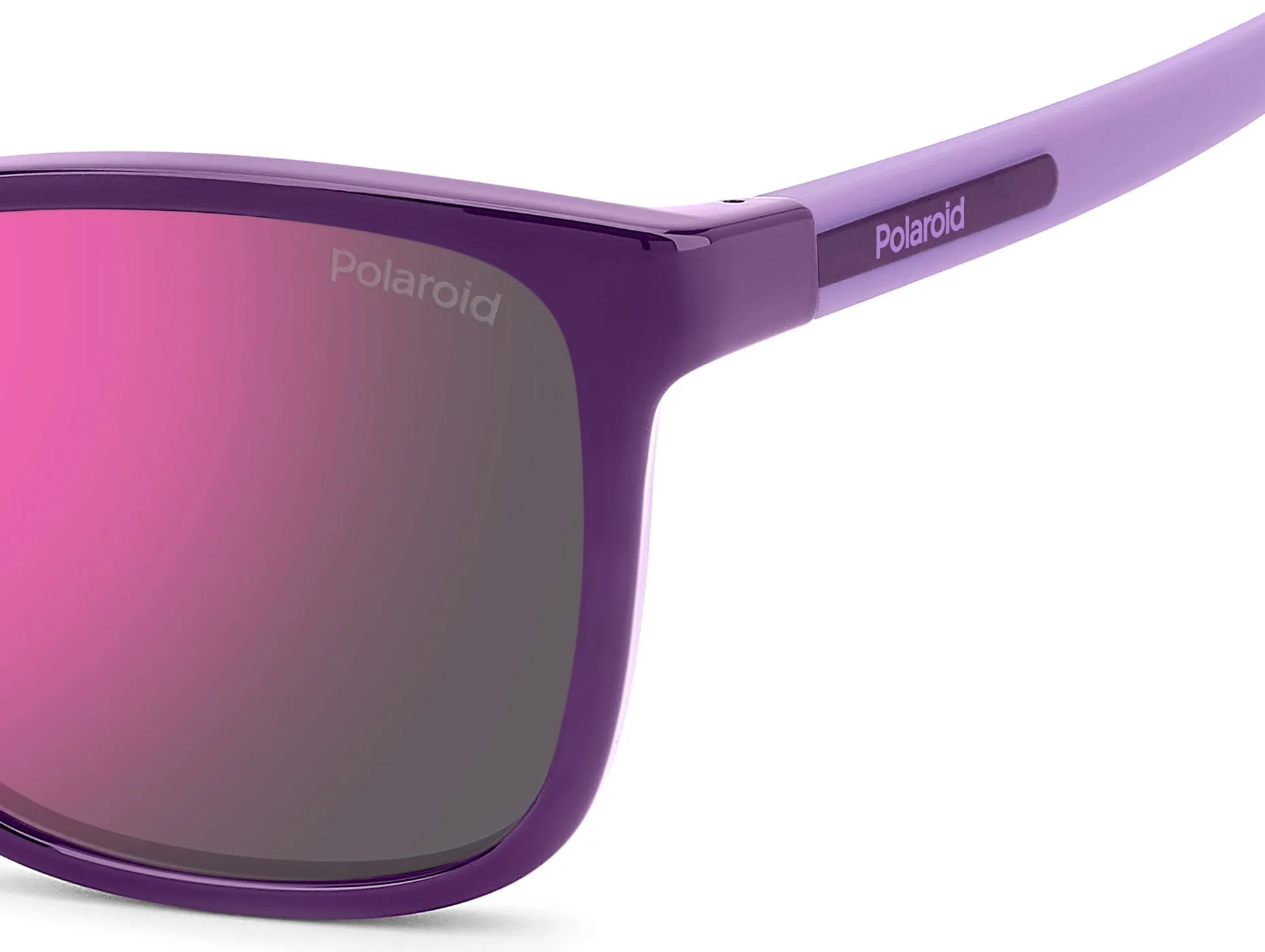 Polaroid Junior Polaroid PLD 8077/S 0T7/AI Occhiali da sole bambino Policarbonato Viola Grigio Squadrata Polarizzata Specchiato - immagine 4