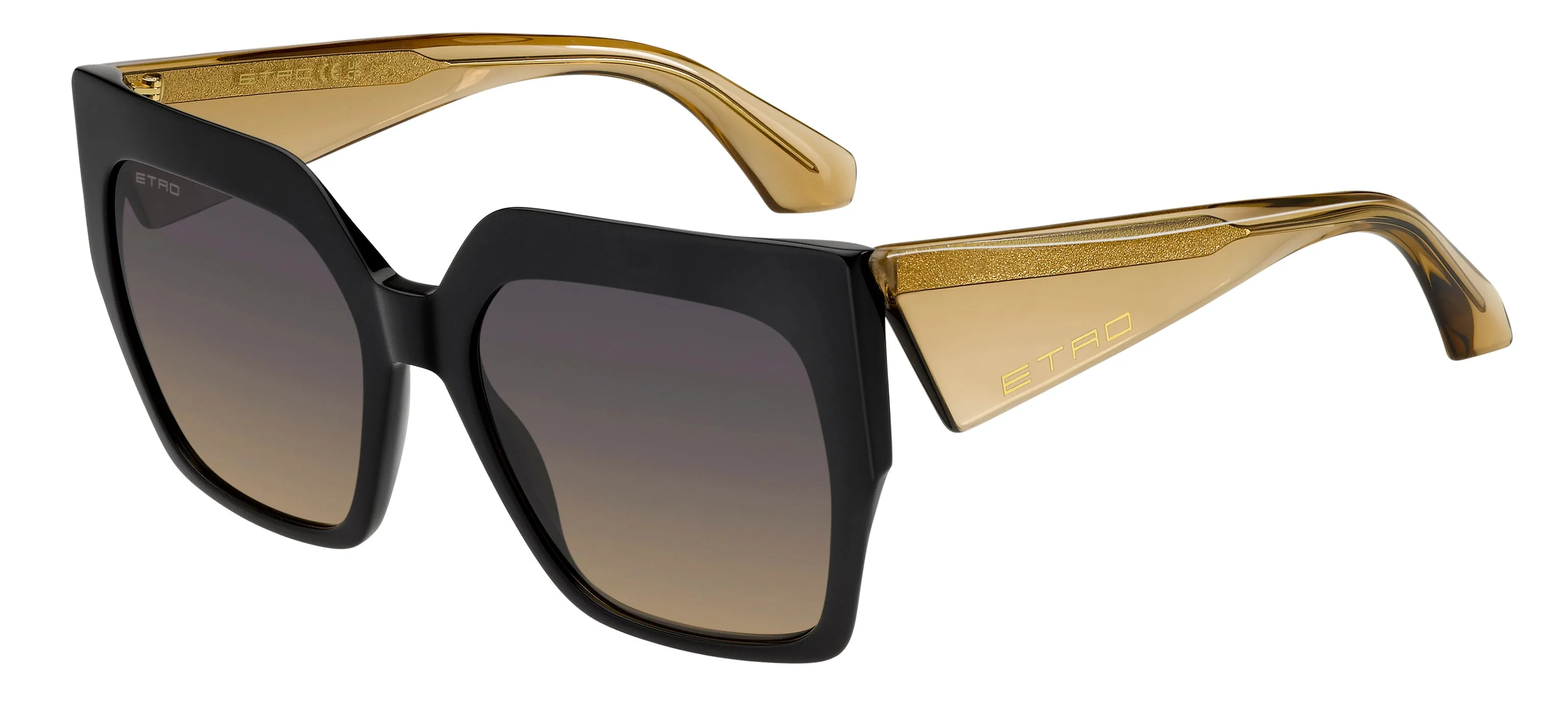 ETRO ETRO 0122/S 71C/UM Occhiali da sole Acetato Nero Marrone Squadrata Normale Sfumato - immagine 1