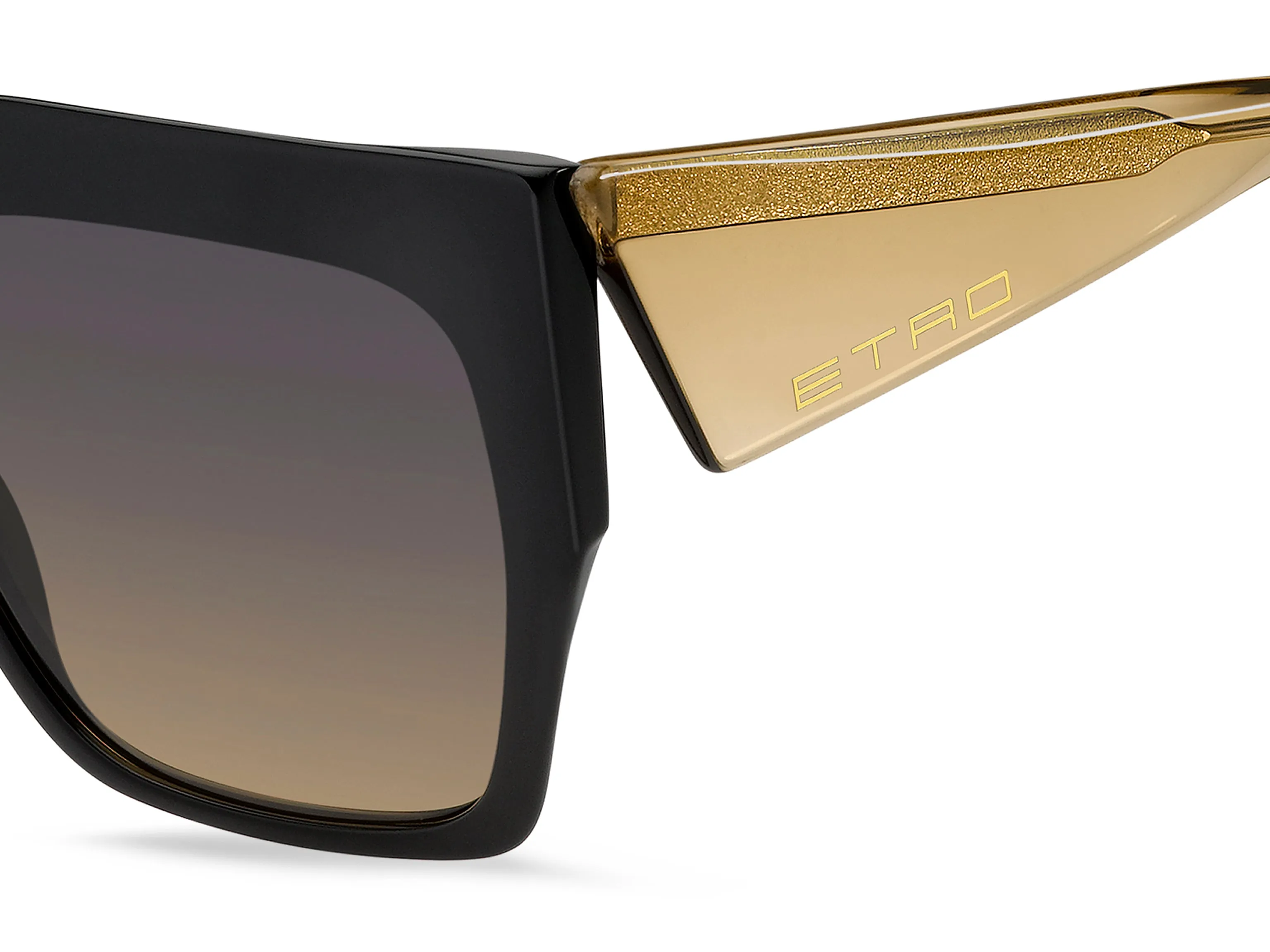 ETRO ETRO 0122/S 71C/UM Occhiali da sole Acetato Nero Marrone Squadrata Normale Sfumato - immagine 3