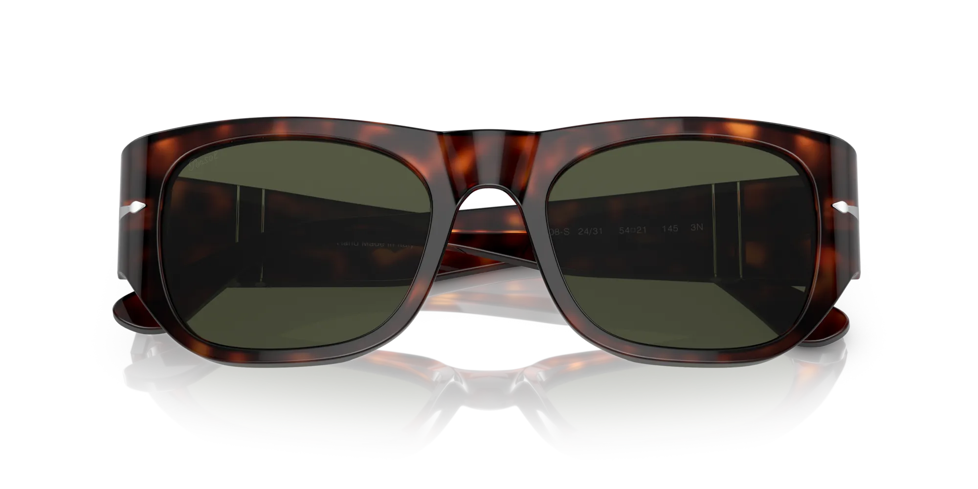 Persol PO3308S 24/31 Occhiali da sole Acetato Tartaruga Verde Squadrata Normale - immagine 2