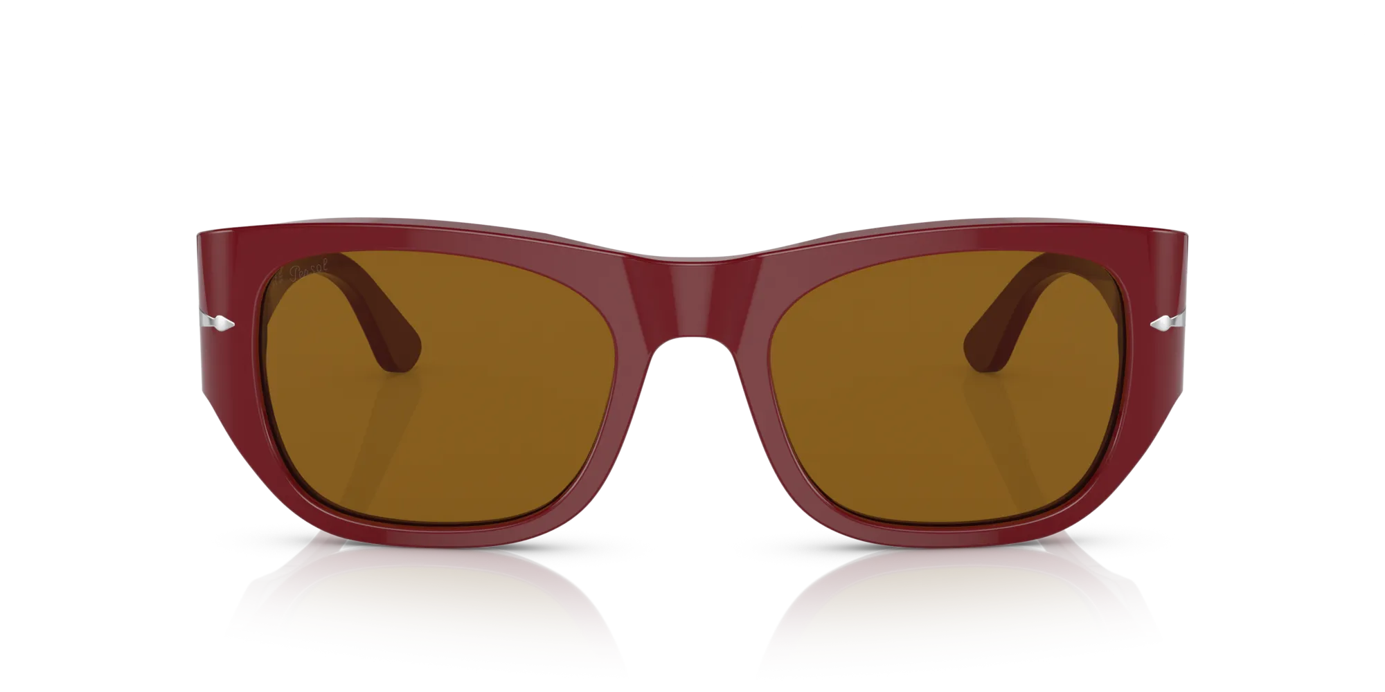 Persol PO3308S 117233 Occhiali da sole Acetato Rosso Marrone Squadrata Normale - immagine 3