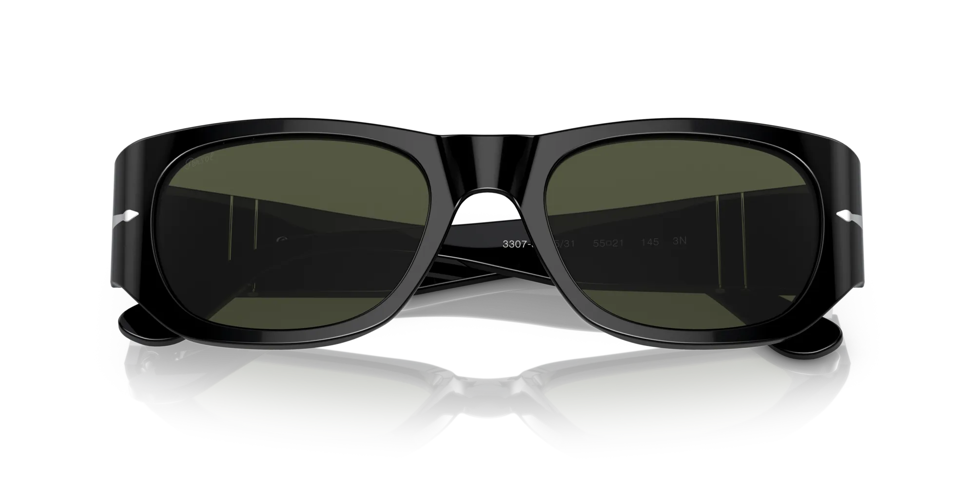 Persol PO3307S 95/31 Occhiali da sole Acetato Nero Verde Pillow Normale - immagine 2