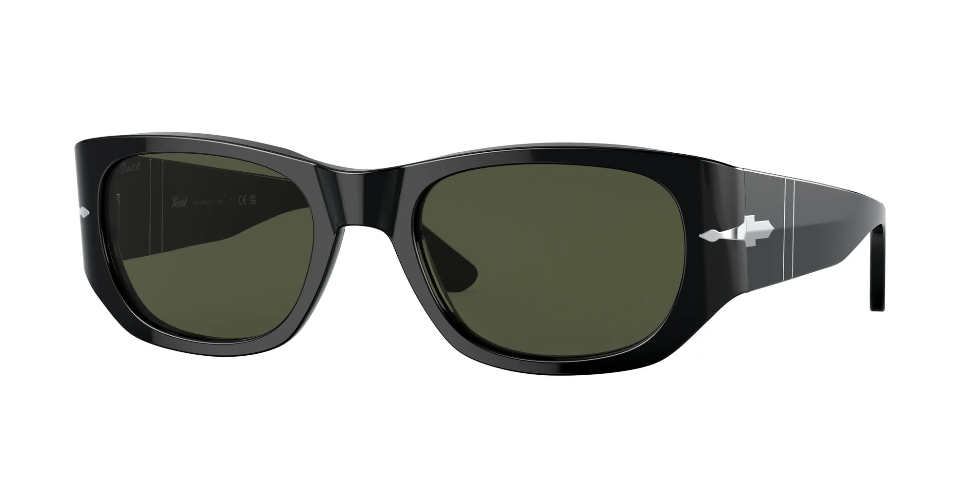 Persol PO3307S 95/31 Occhiali da sole Acetato Nero Verde Squadrata - immagine 1