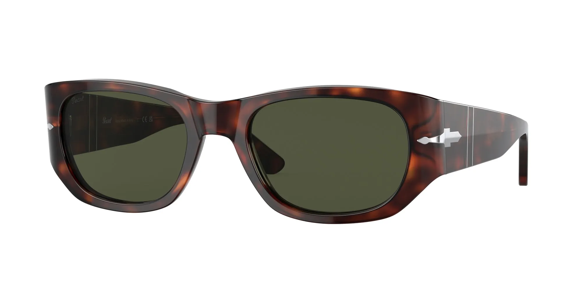 Persol PO3307S 24/31 Occhiali da sole Acetato Havana Verde Squadrata - immagine 1