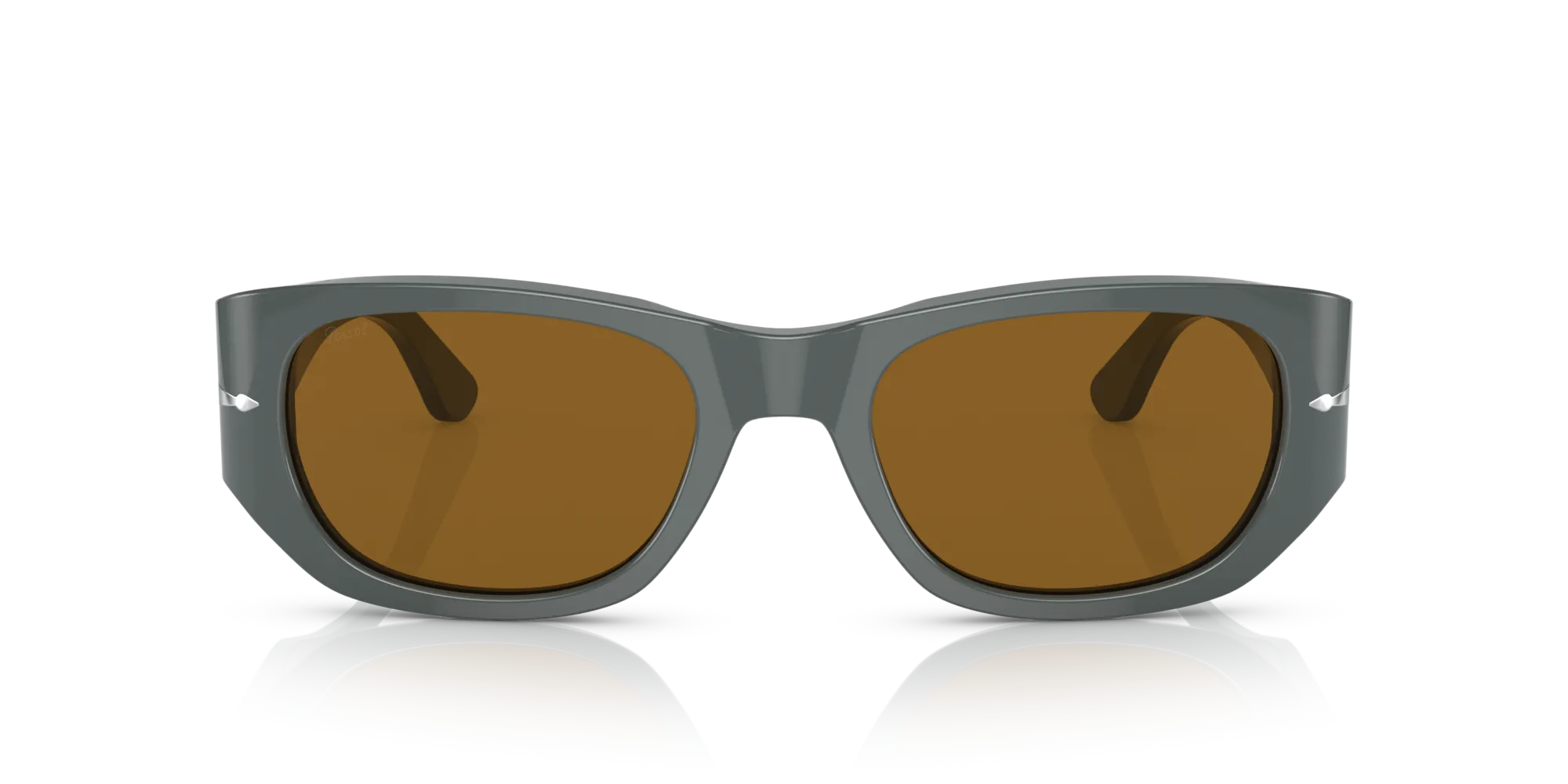 Persol PO3307S 117333 Occhiali da sole Acetato Grigio Marrone Pillow Normale - immagine 3