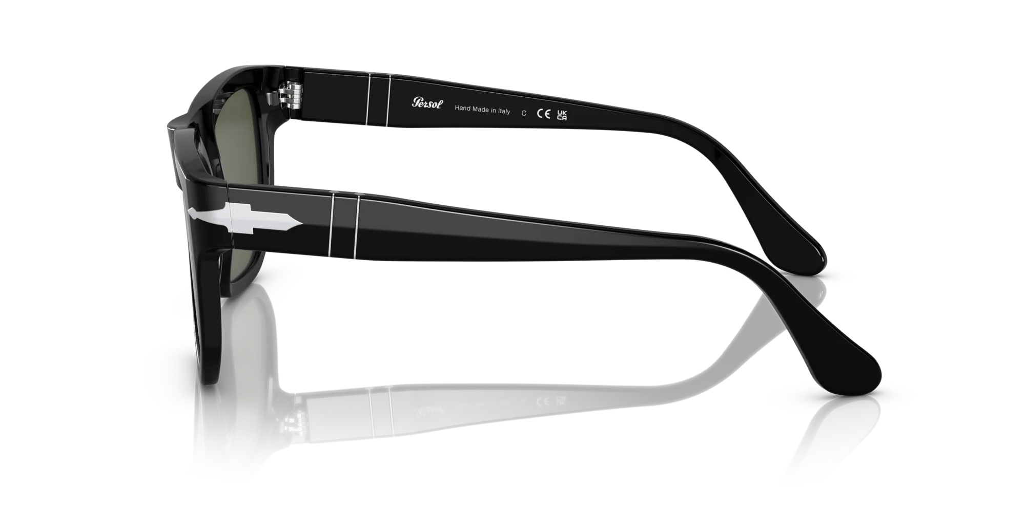 Persol PO3306S 95/31 Occhiali da sole Acetato Nero Verde Squadrata Normale - immagine 4