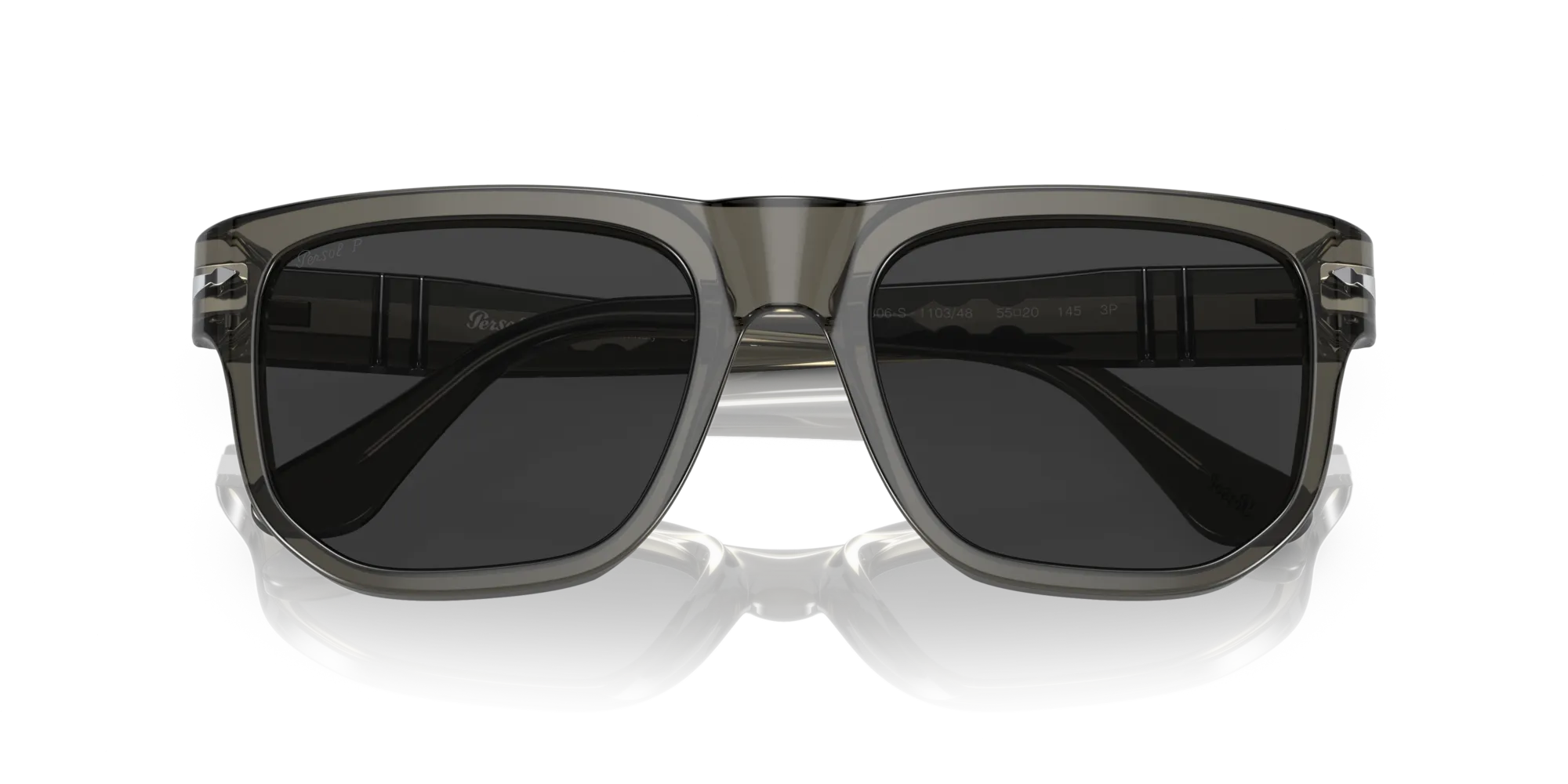 Persol PO3306S 110348 Occhiali da sole Acetato Verde Grigio Squadrata Polarizzata - immagine 2