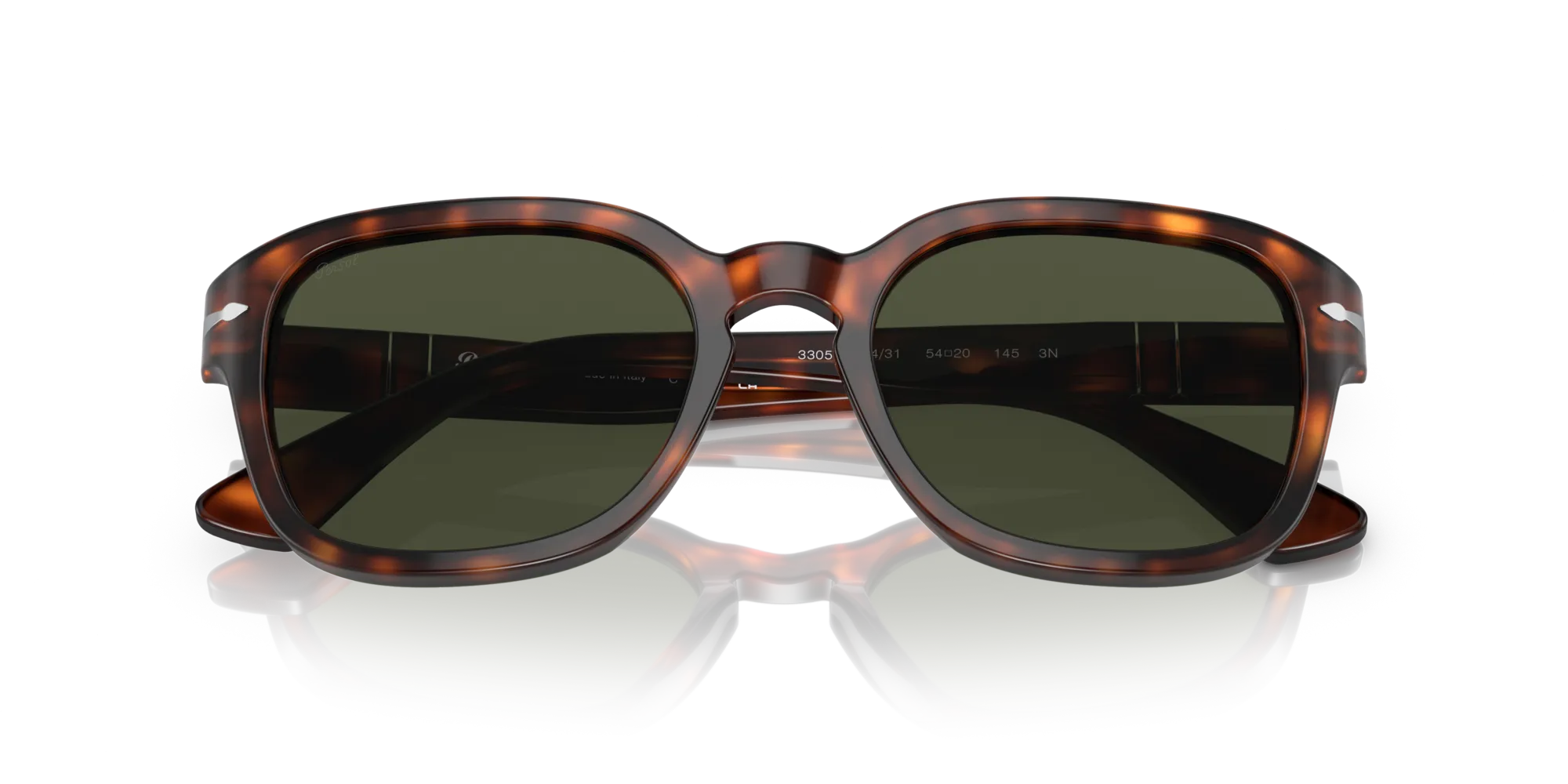 Persol PO3305S 24/31 Occhiali da sole Acetato Havana Verde Rotonda - immagine 2