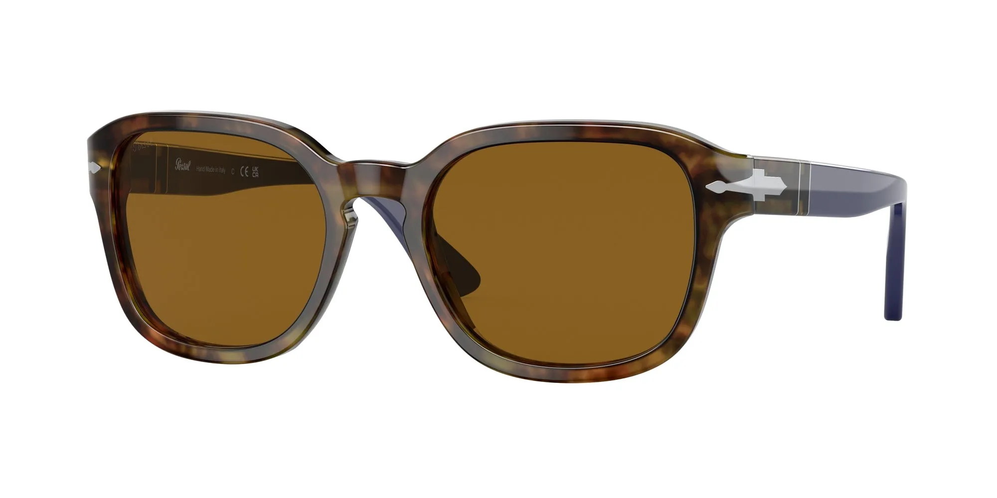Persol PO3305S 118433 Occhiali da sole Acetato Tartaruga Marrone Rotonda - immagine 1
