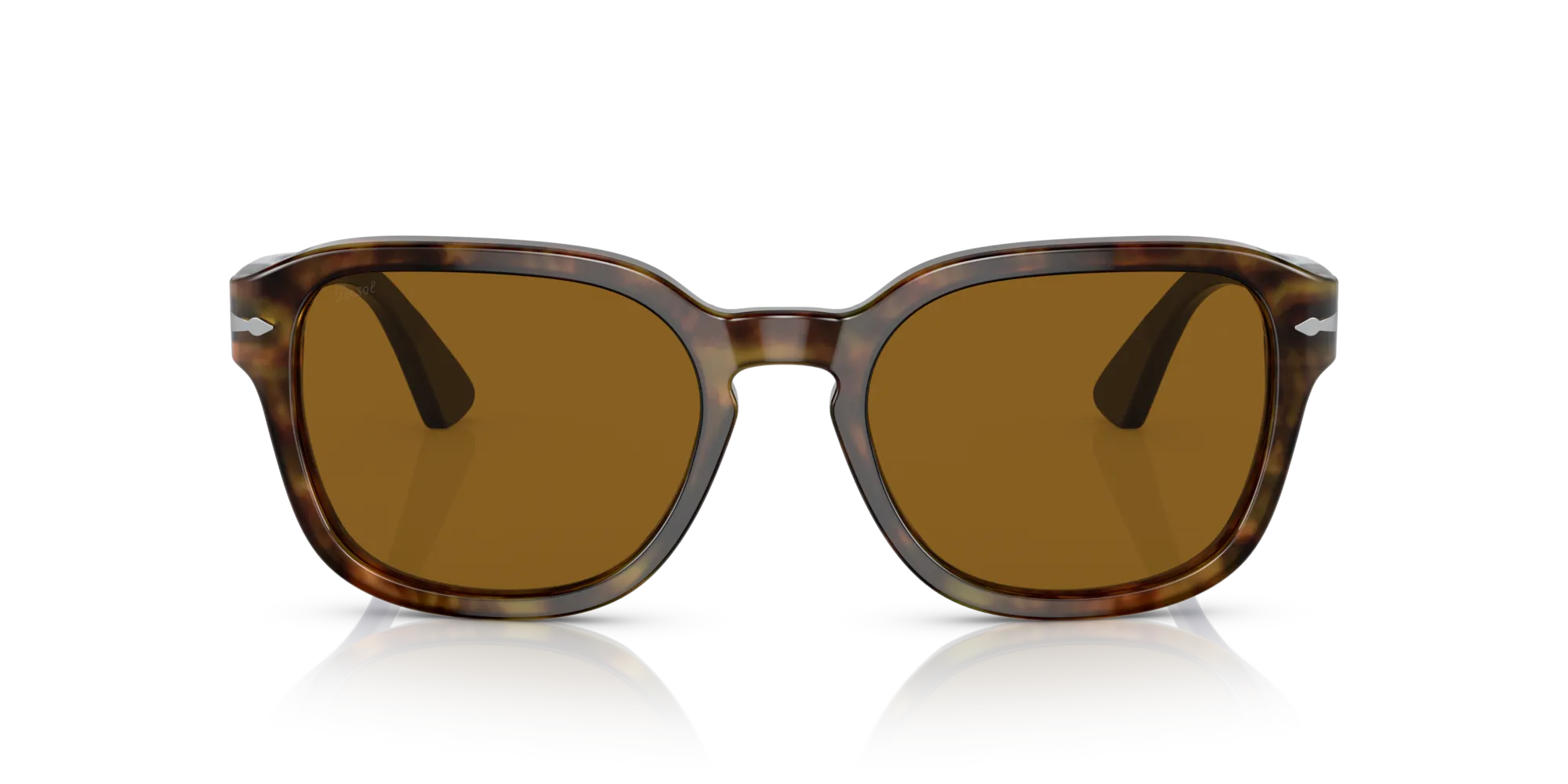 Persol PO3305S 118433 Occhiali da sole Acetato Tartaruga Marrone Rotonda - immagine 3