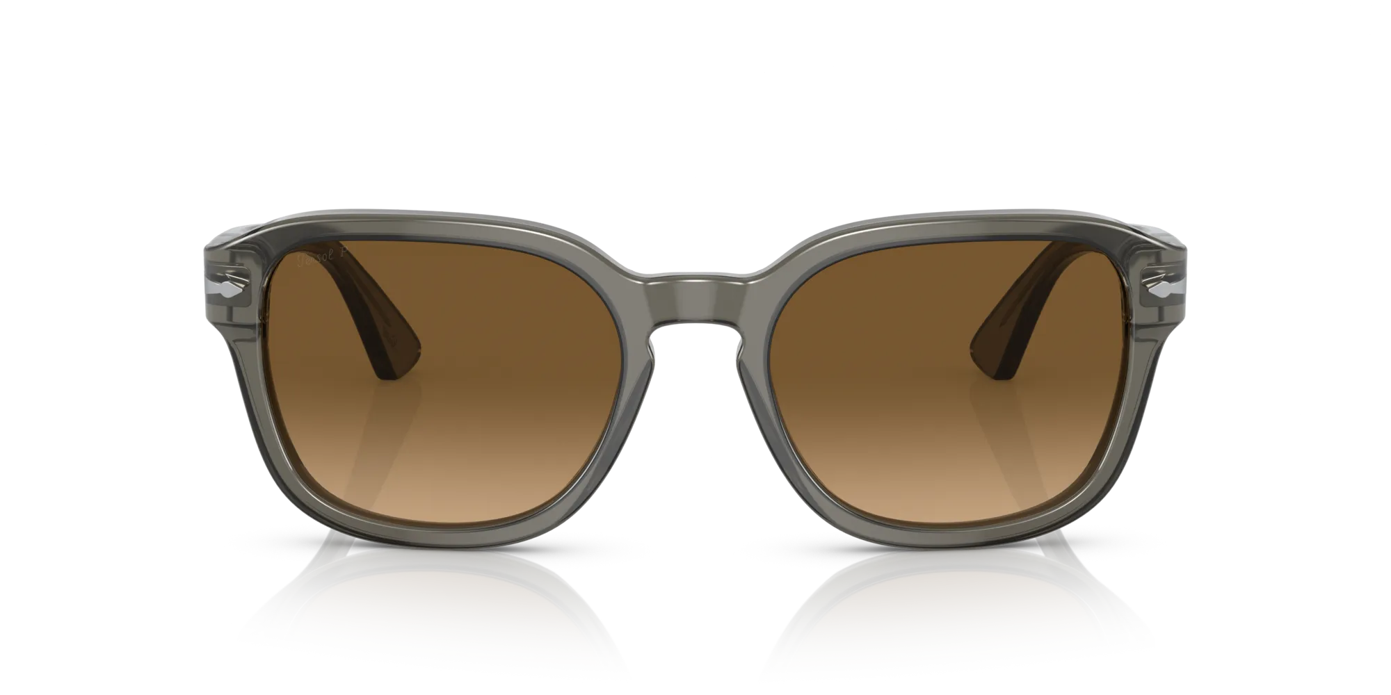 Persol PO3305S 1103M2 Occhiali da sole Acetato Grigio Marrone Rotonda Polarizzata Sfumato - immagine 3