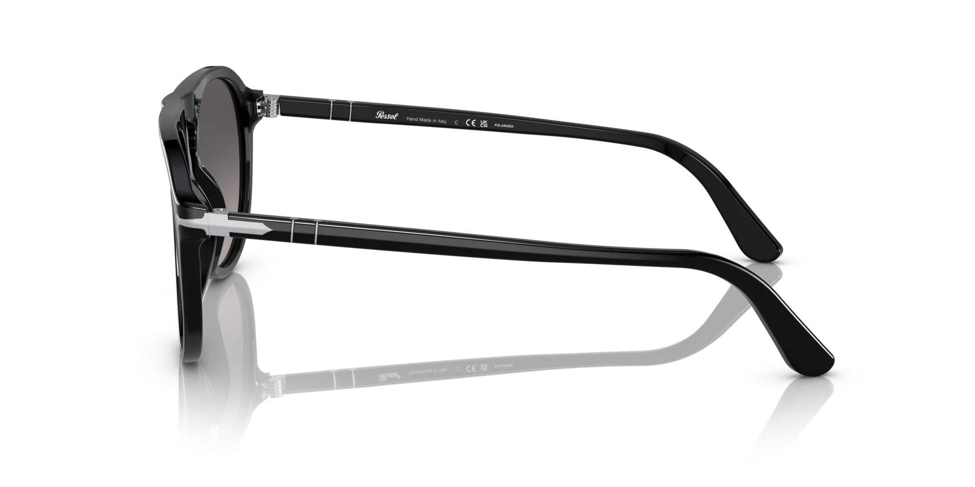 Persol PO3302S 95/M3 Occhiali da sole Acetato Nero Grigio Pilot Polarizzata Sfumato - immagine 4
