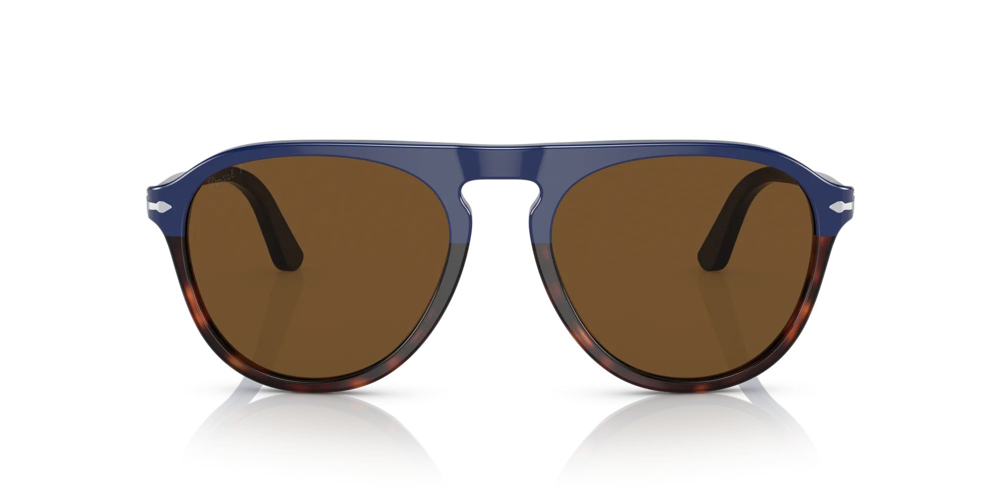 Persol PO3302S 117857 Occhiali da sole Acetato Blu Marrone Pilot Polarizzata - immagine 3