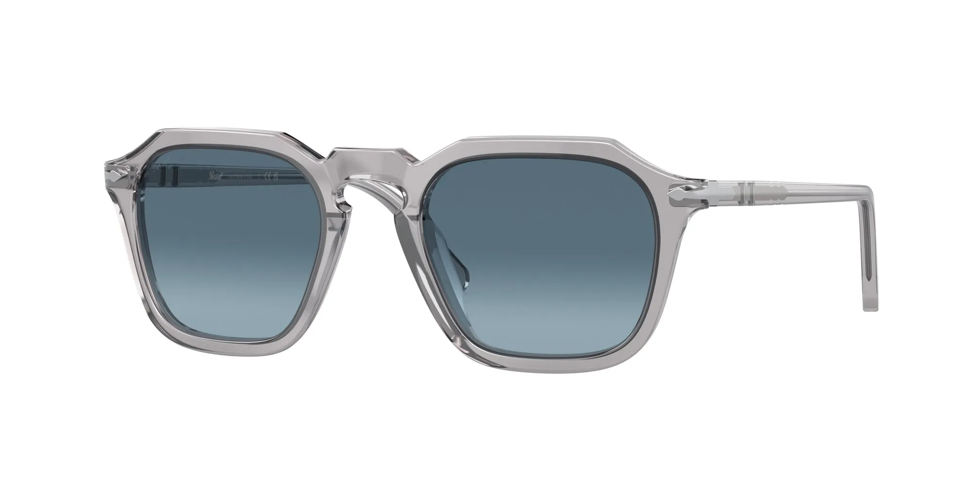 Persol PO3292S 309/Q8 Occhiali da sole Acetato Grigio Blu Squadrata Normale Sfumato - immagine 1