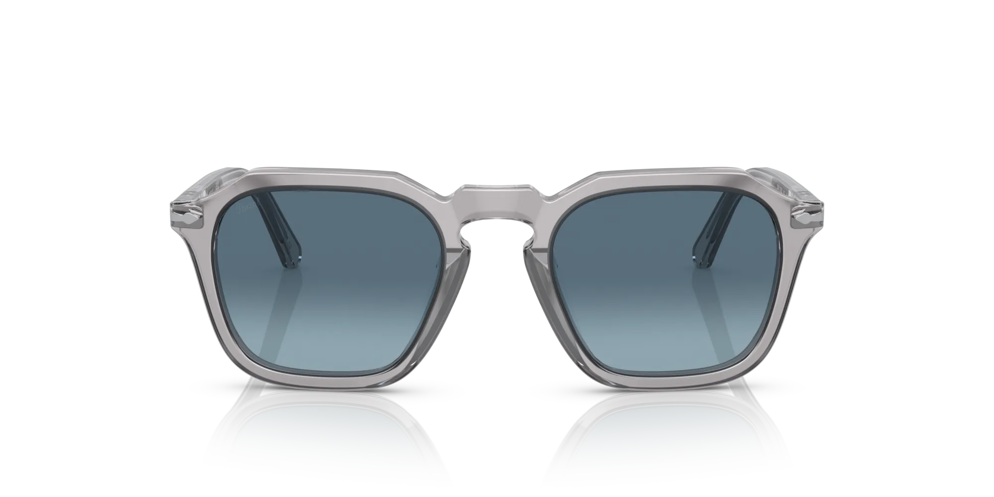 Persol PO3292S 309/Q8 Occhiali da sole Acetato Grigio Blu Squadrata Normale Sfumato - immagine 3