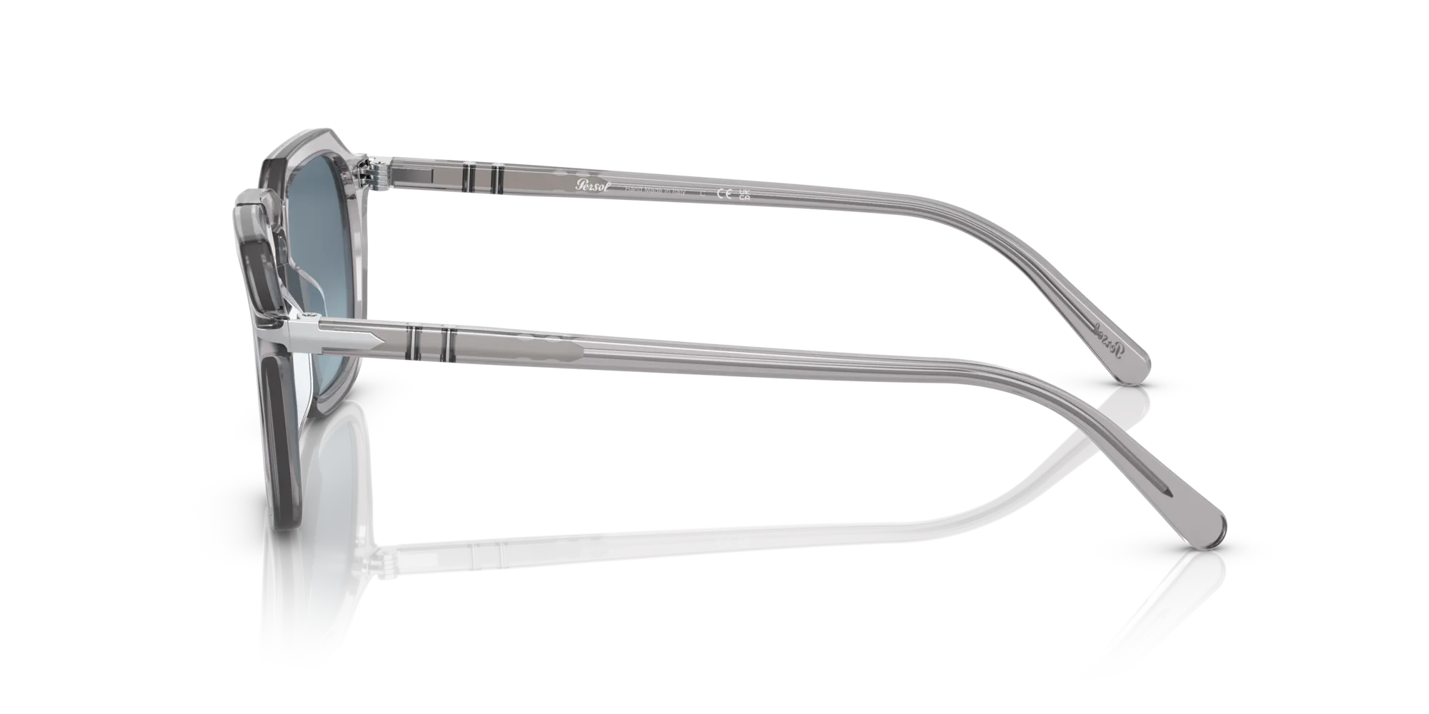 Persol PO3292S 309/Q8 Occhiali da sole Acetato Grigio Blu Squadrata Normale Sfumato - immagine 4