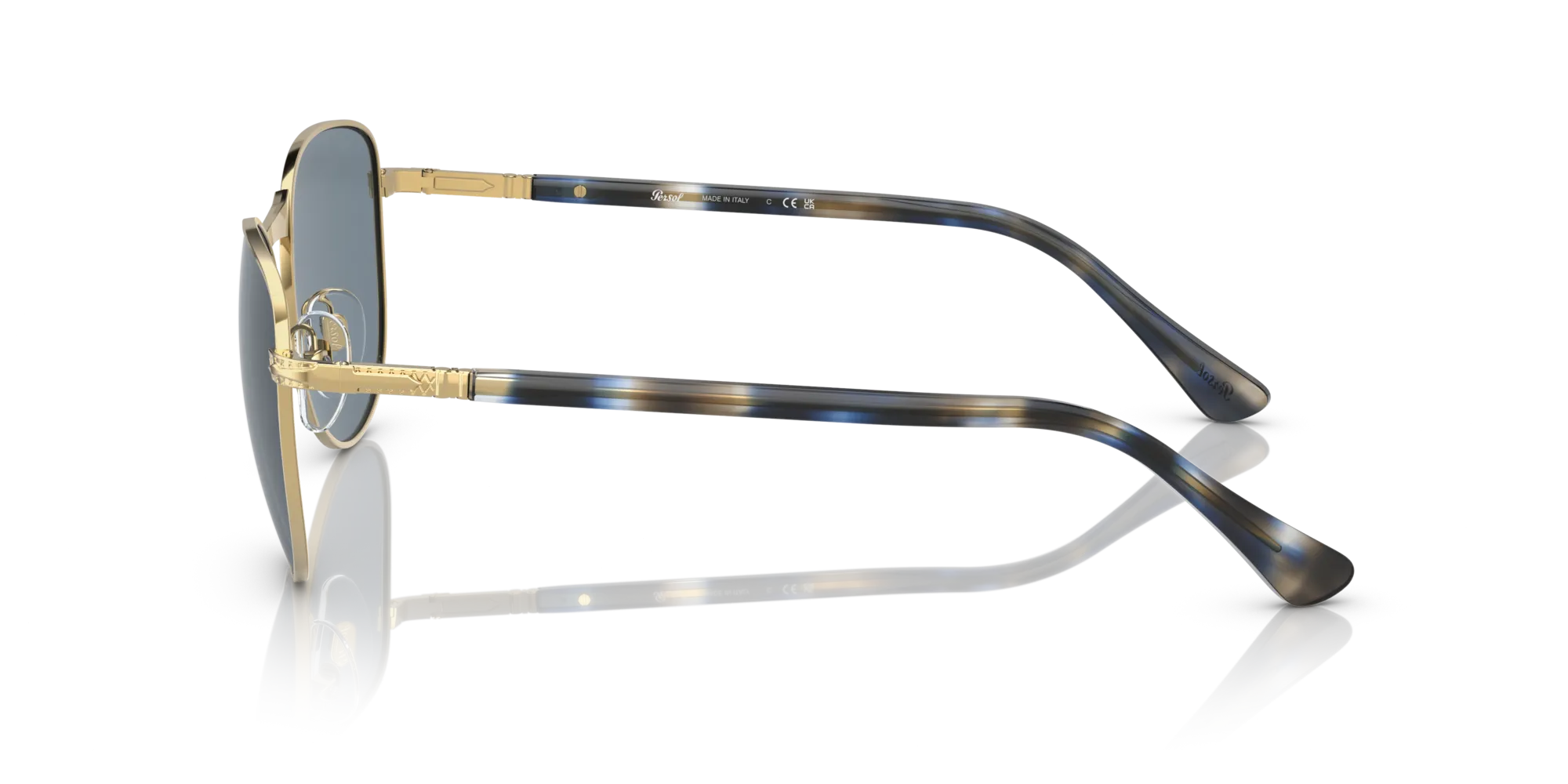 Persol PO1002S 515/56 Occhiali da sole Metallo Oro Pantos Anti-luce blu - immagine 4