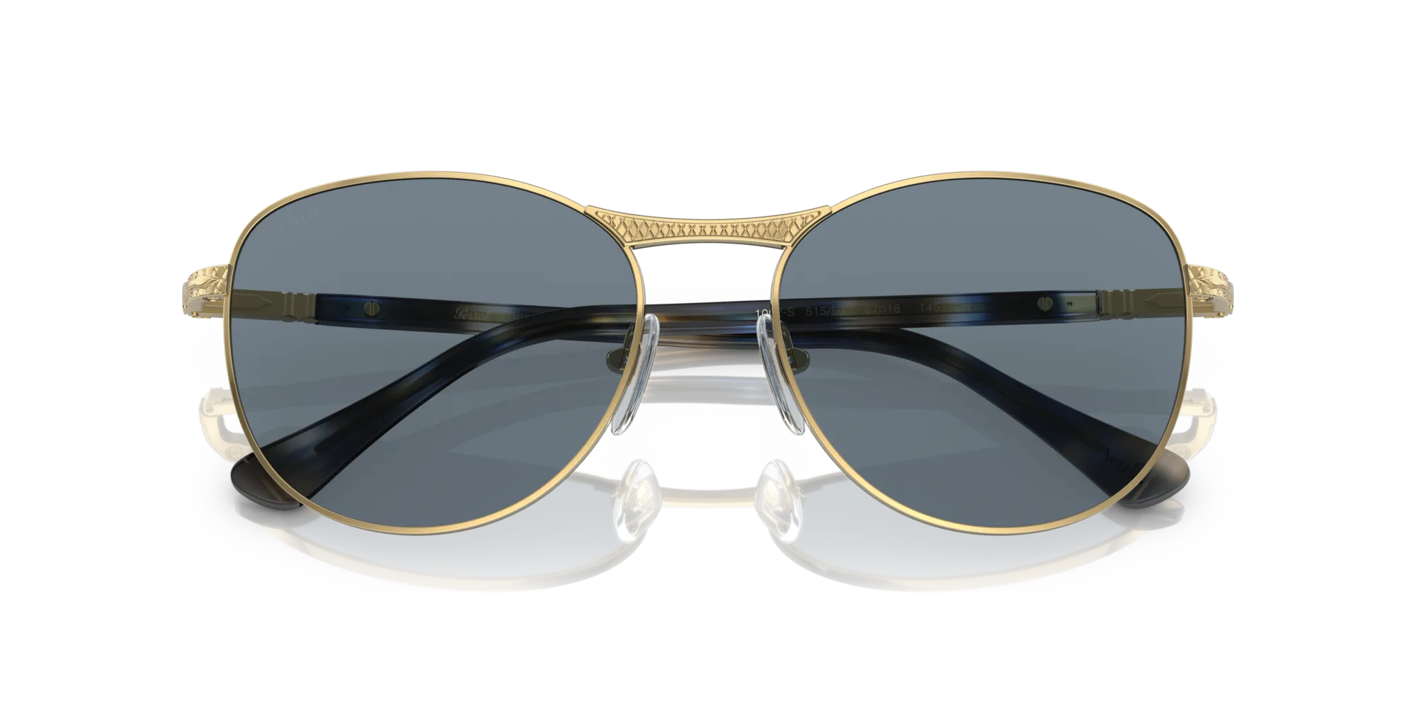 Persol PO1002S 515/56 Occhiali da sole Metallo Oro Pantos Anti-luce blu - immagine 2
