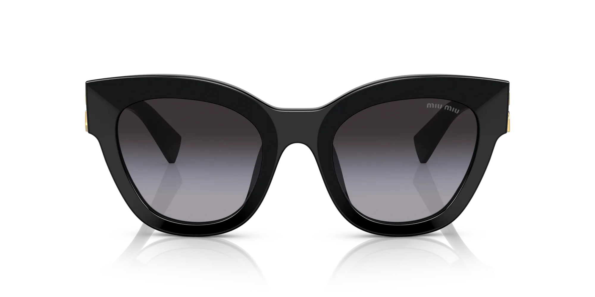 Miu Miu MU 01YS 1AB5D1 Occhiali da sole Acetato Nero Grigio Squadrata Normale Sfumato - immagine 3