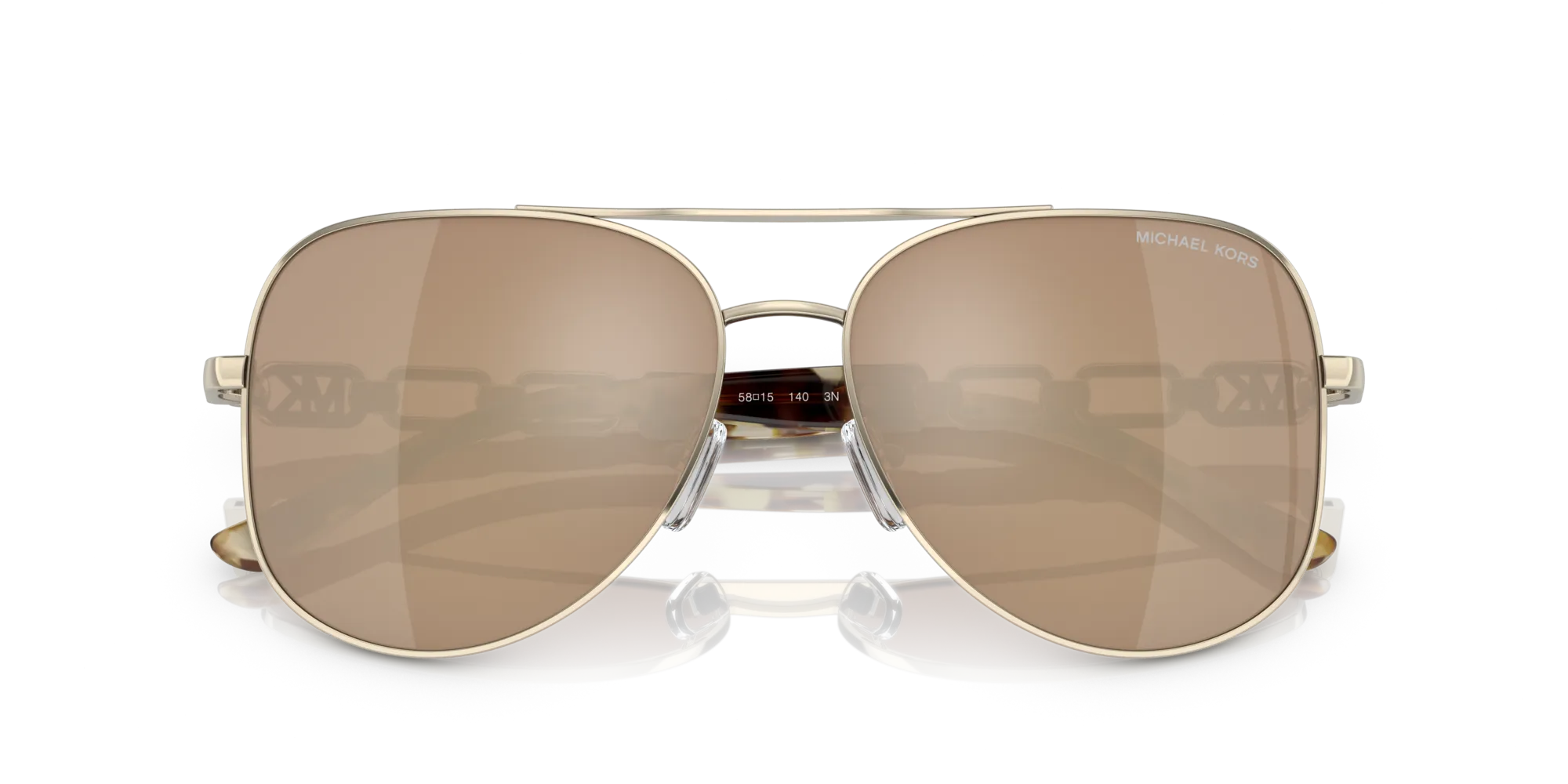 Michael Kors MK1121 CHIANTI 10147P Occhiali da sole Metallo Oro Oro Pilot Normale Specchiato - immagine 2