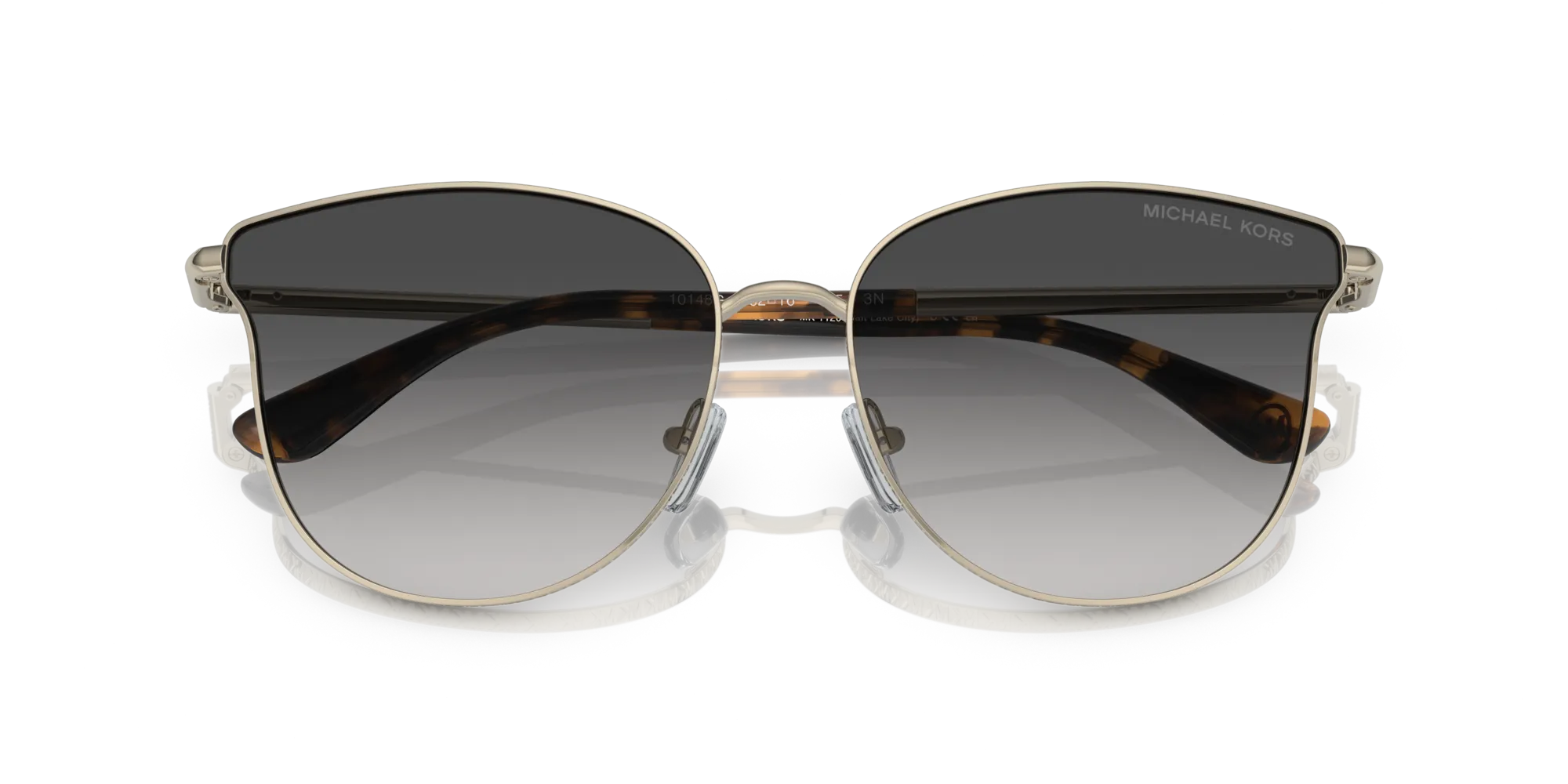 Michael Kors MK1120 SALT LAKE CITY 10148G Occhiali da sole Metallo Oro Grigio Rotonda Normale Sfumato - immagine 2