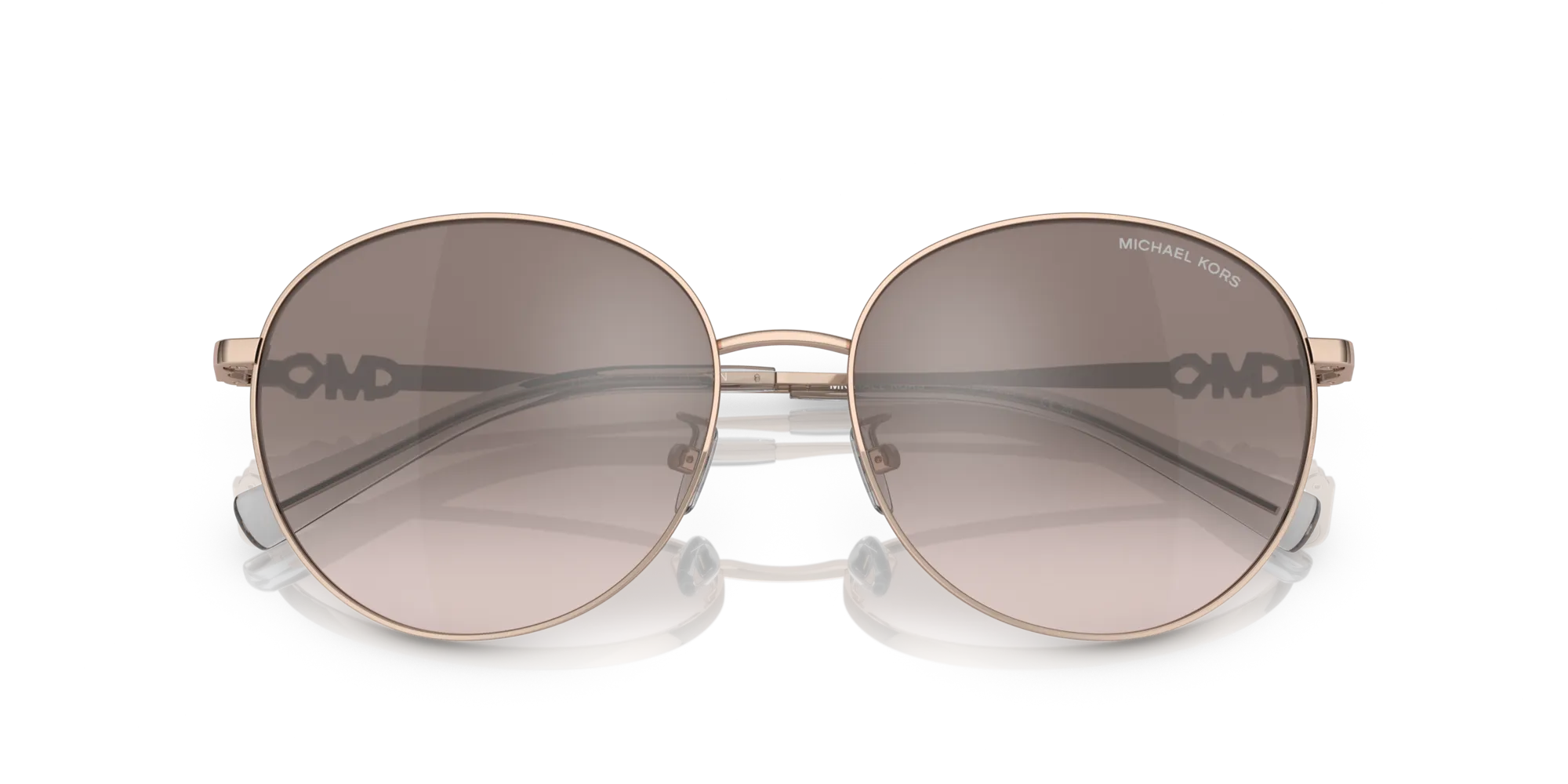 Michael Kors MK1119 ALPINE 11088Z Occhiali da sole Metallo Oro Argento Rotonda Normale Sfumato - immagine 2