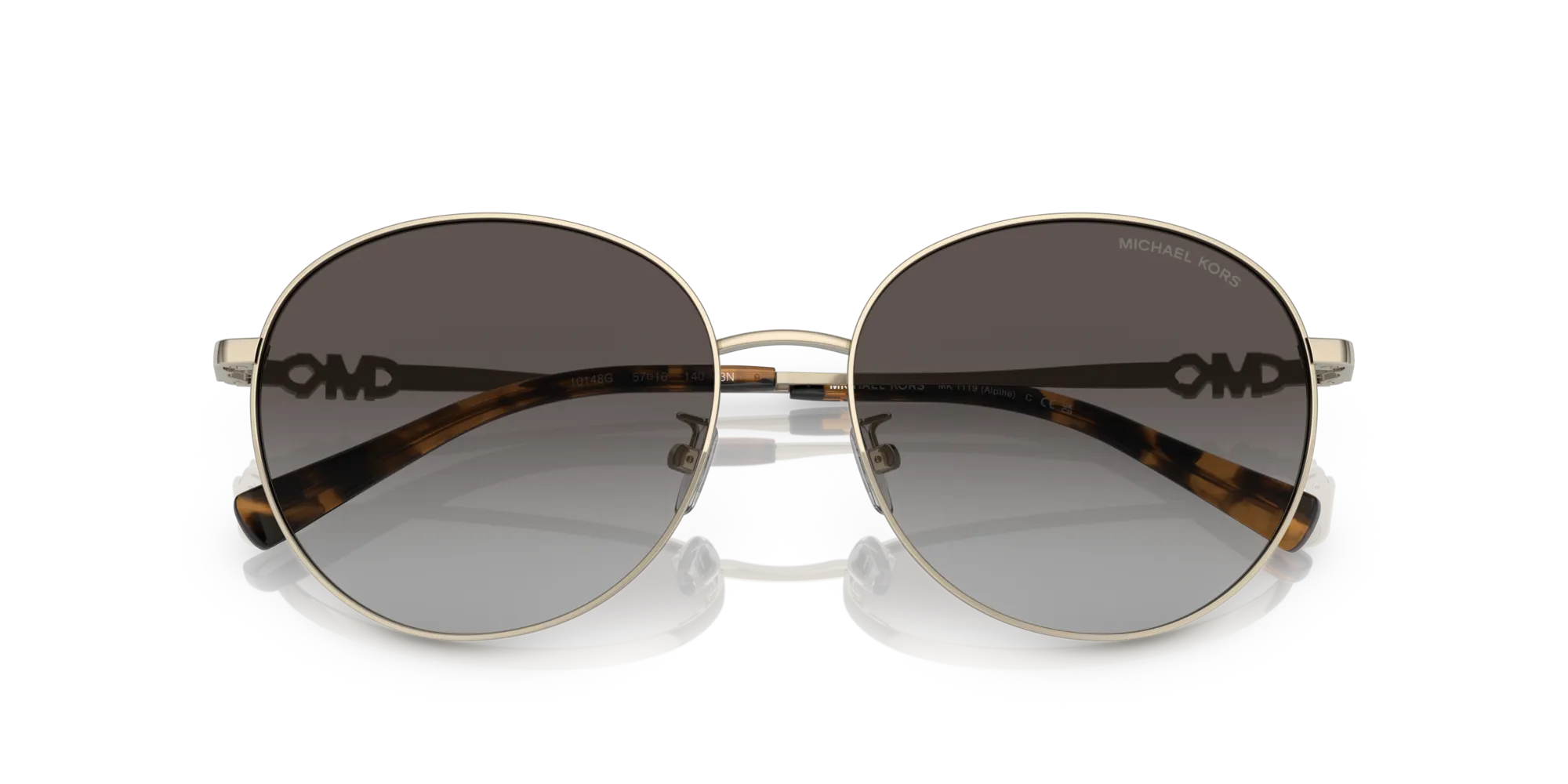Michael Kors MK1119 ALPINE 10148G Occhiali da sole Metallo Oro Grigio Rotonda Normale Sfumato - immagine 2