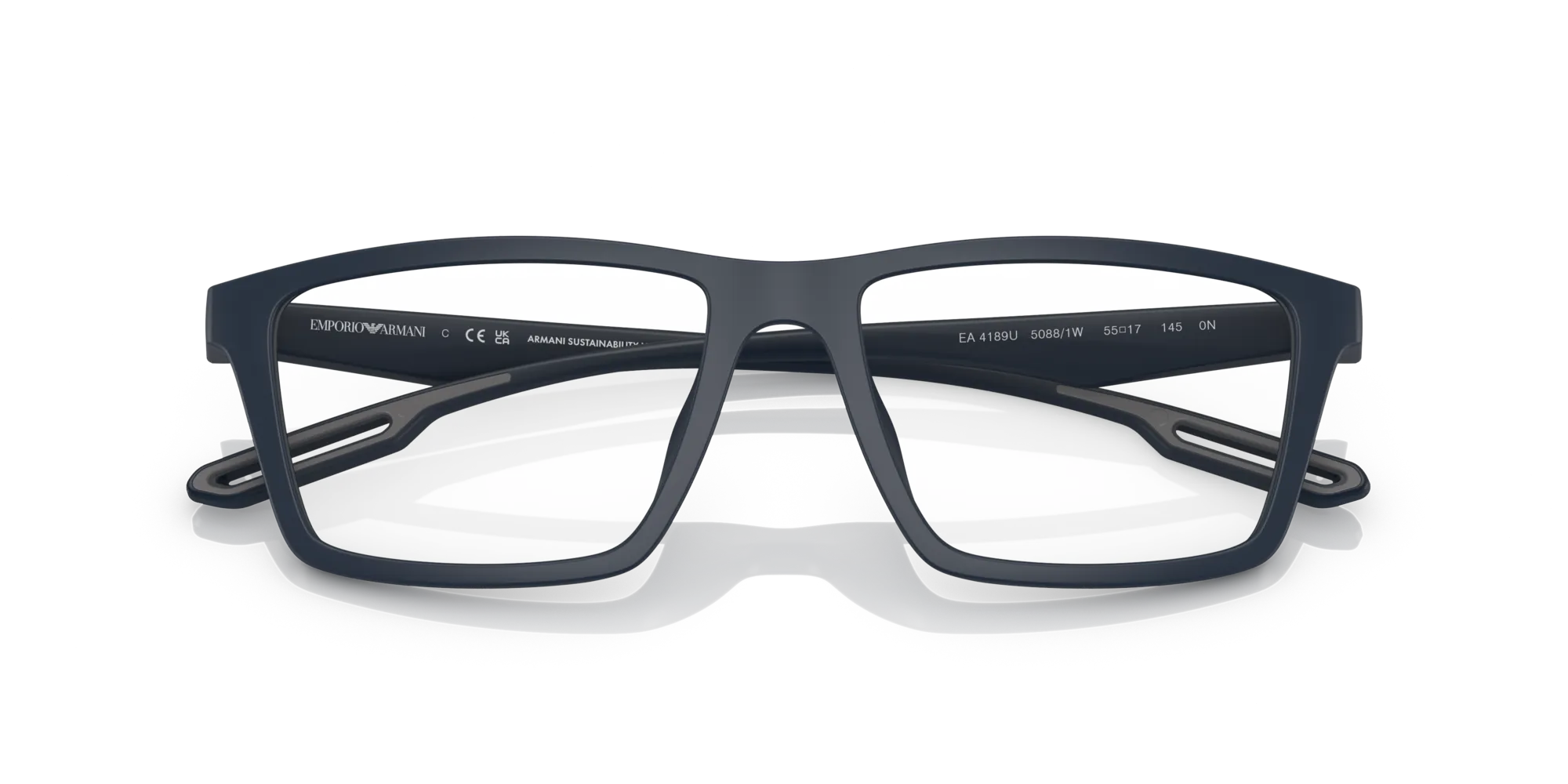 Emporio Armani EA4189U 50881W Occhiali da sole Iniettato Blu Trasparente Squadrata Normale - immagine 2