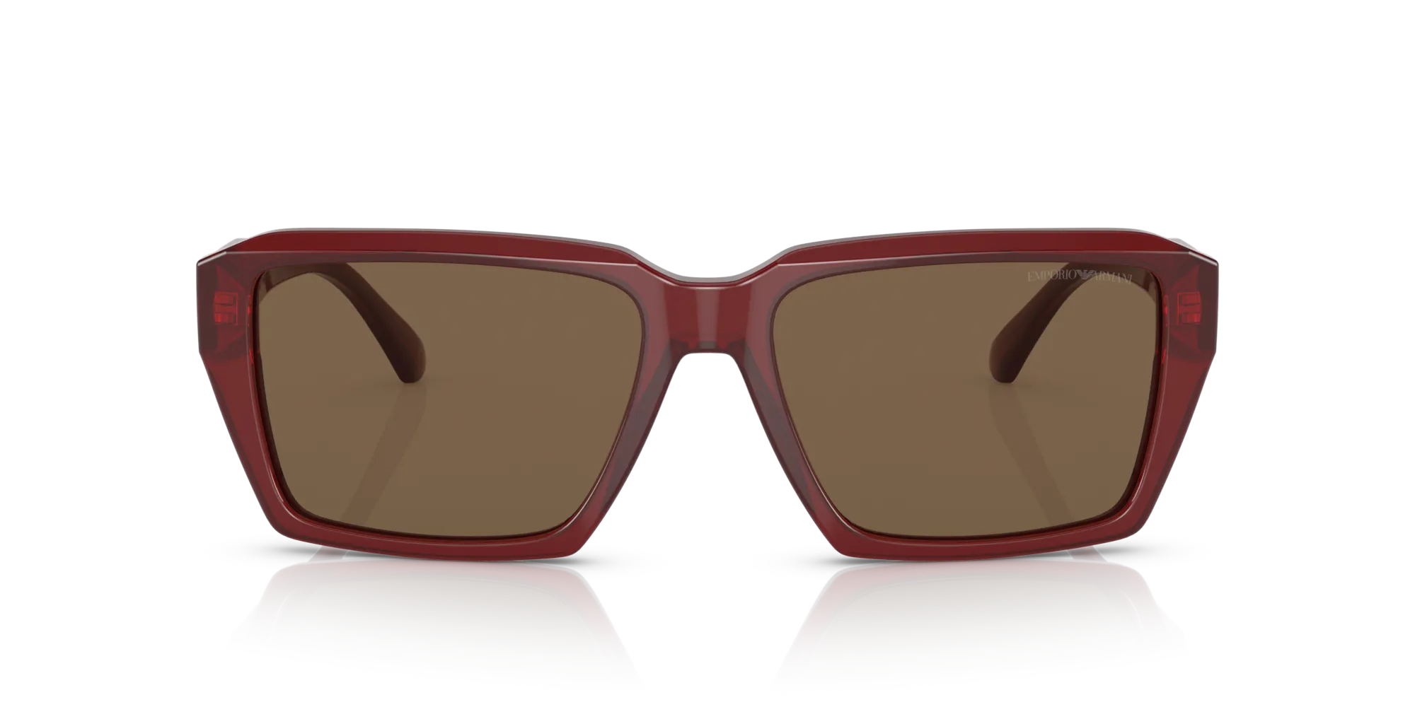 Emporio Armani EA4186 507573 Occhiali da sole Acetato Trasparente rosso Marrone Squadrata - immagine 3
